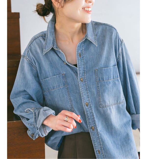 Spick and Span「《追加》ライトオンスデニムシャツ」|シャツ・ブラウス|