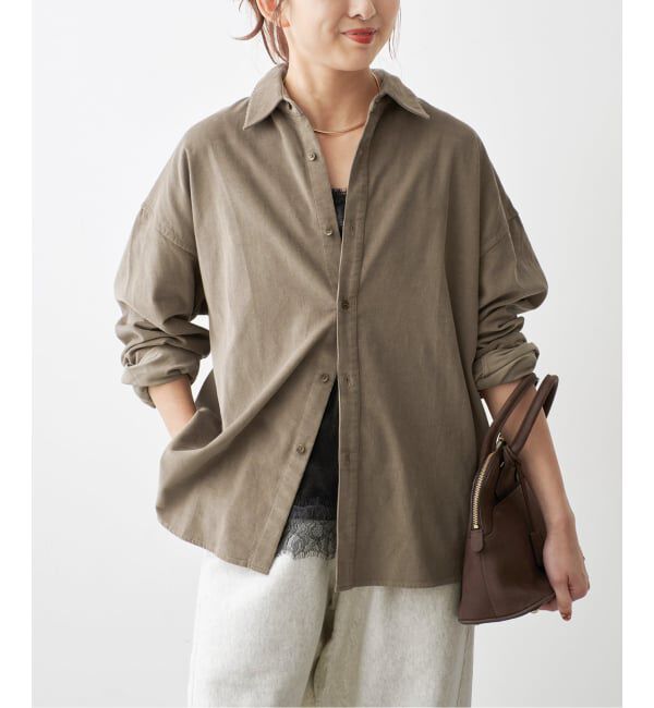 Spick and Span「《新色有り / 追加》コットンコーデュロイルーズシャツ」|シャツ・ブラウス|