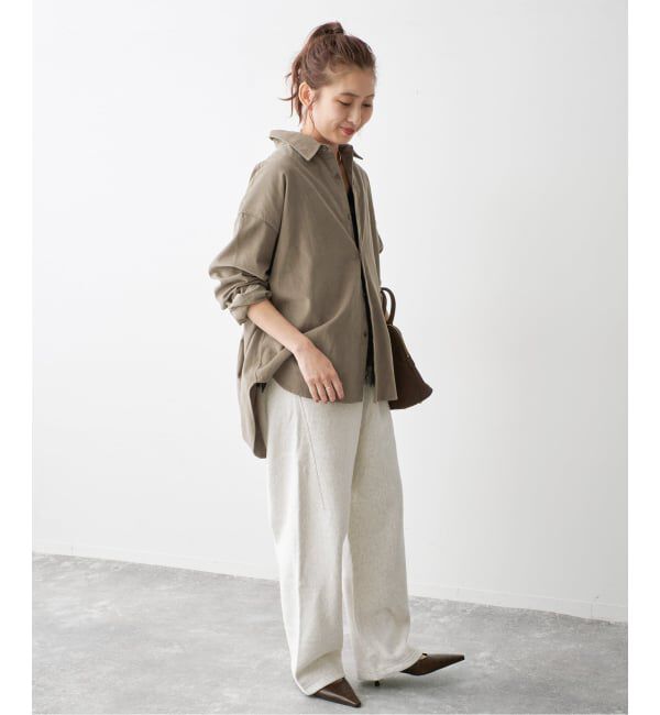 Spick and Span「《新色有り / 追加》コットンコーデュロイルーズシャツ」|シャツ・ブラウス|