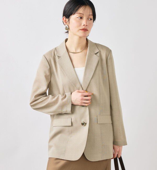 NOLLEY'S sophi「《セットアップ対応》ウォッシャブルリネンライクシアーボイルジャケット」|テーラードジャケット|
