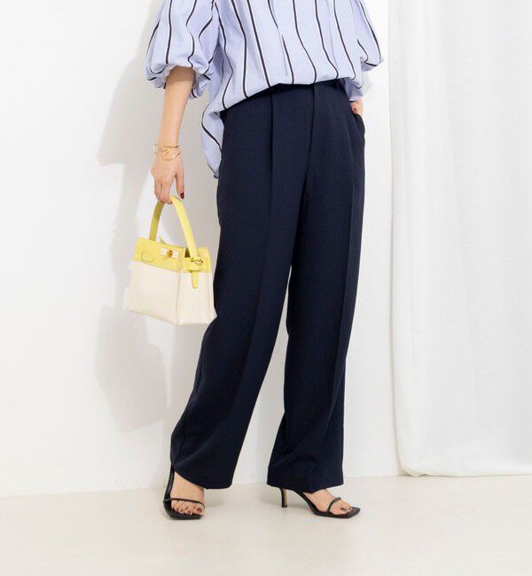 NOLLEY'S「《セットアップ対応》ウォッシャブルストレッチツイル愛されセミワイドパンツ」|その他|