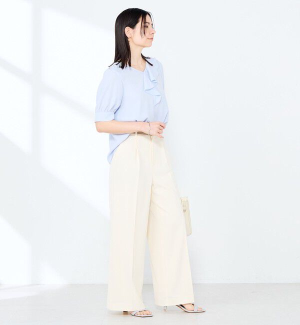 NOLLEY'S sophi「ウォッシャブルジョーゼットアシメラッフルブラウス」|シャツ・ブラウス|