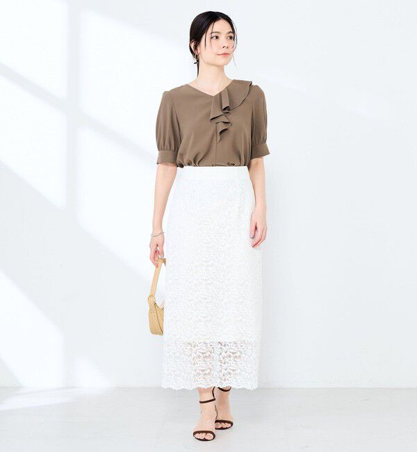 NOLLEY'S sophi「ウォッシャブルジョーゼットアシメラッフルブラウス」|シャツ・ブラウス|