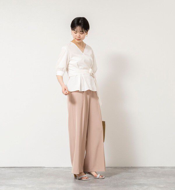 NOLLEY'S sophi「ウォッシャブルサッカーベルト付ペプラムブラウス」|シャツ・ブラウス|