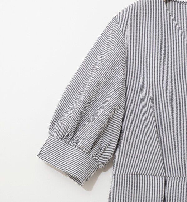 NOLLEY'S sophi「ウォッシャブルサッカーベルト付ペプラムブラウス」|シャツ・ブラウス|