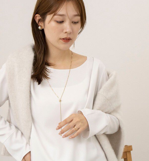 NOLLEY'S「《セットアップ対応》ウォッシャブルサテンドレープブラウス」|シャツ・ブラウス|