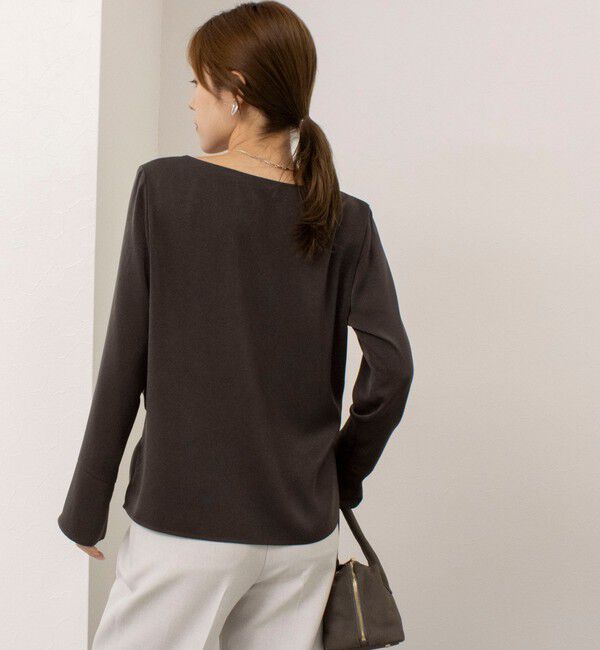 NOLLEY'S「《セットアップ対応》ウォッシャブルサテンドレープブラウス」|シャツ・ブラウス|