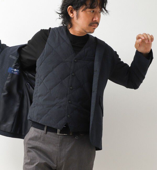 NOLLEY'S goodman「【TAION/タイオン】SINGLE SNAP BUTTON DOWN GILET BRUSHED TWILL 26AW」|ダウンベスト・ベスト|