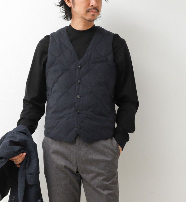 NOLLEY'S goodman「【TAION/タイオン】SINGLE SNAP BUTTON DOWN GILET BRUSHED TWILL 26AW」|ダウンベスト・ベスト|
