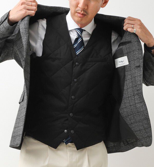 NOLLEY'S goodman「【TAION/タイオン】SINGLE SNAP BUTTON DOWN GILET BRUSHED TWILL 26AW」|ダウンベスト・ベスト|ブラック