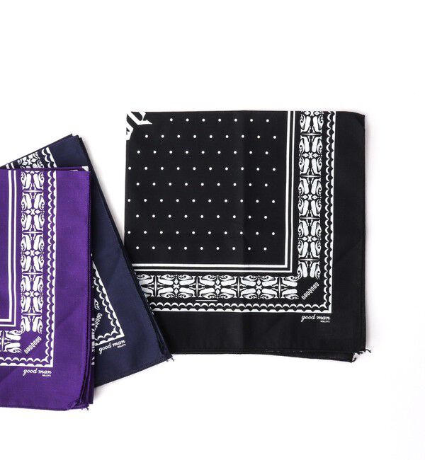 NOLLEY'S goodman「Ambigram goodman bandana」|ハンカチ|ブラック・グレー系1