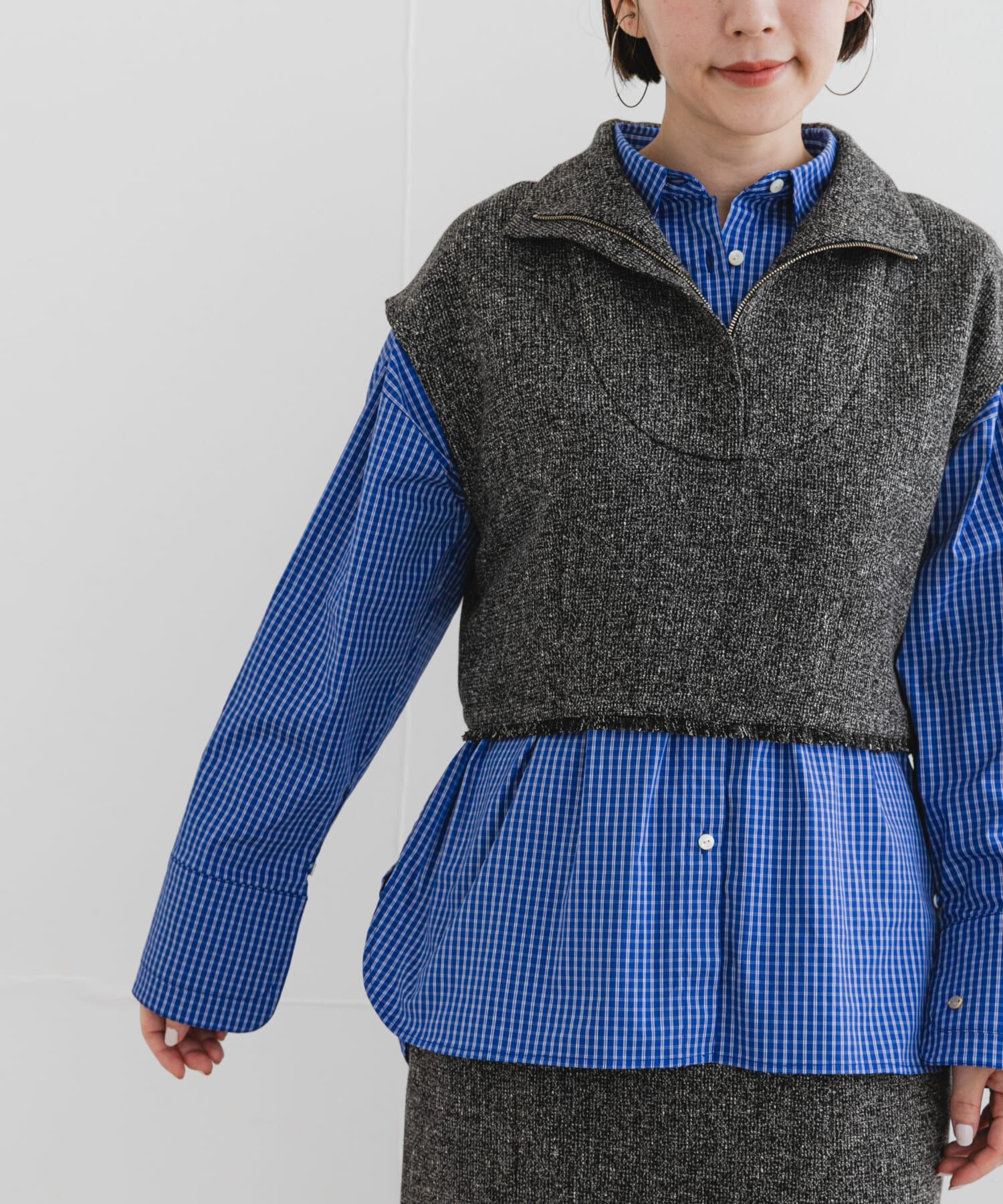 URBAN RESEARCH ROSSO「F by ROSSO　ツイードハーフZIPプルオーバー+スカート」|その他|
