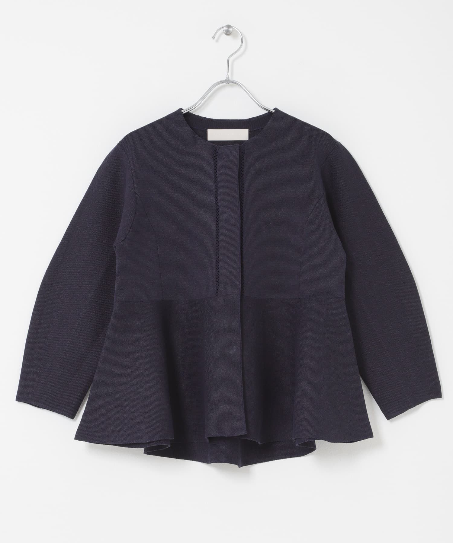 URBAN RESEARCH ROSSO「MARILYN MOON　PAPER KNIT EMBROIDERY JACKET」|ノーカラージャケット|ネイビー
