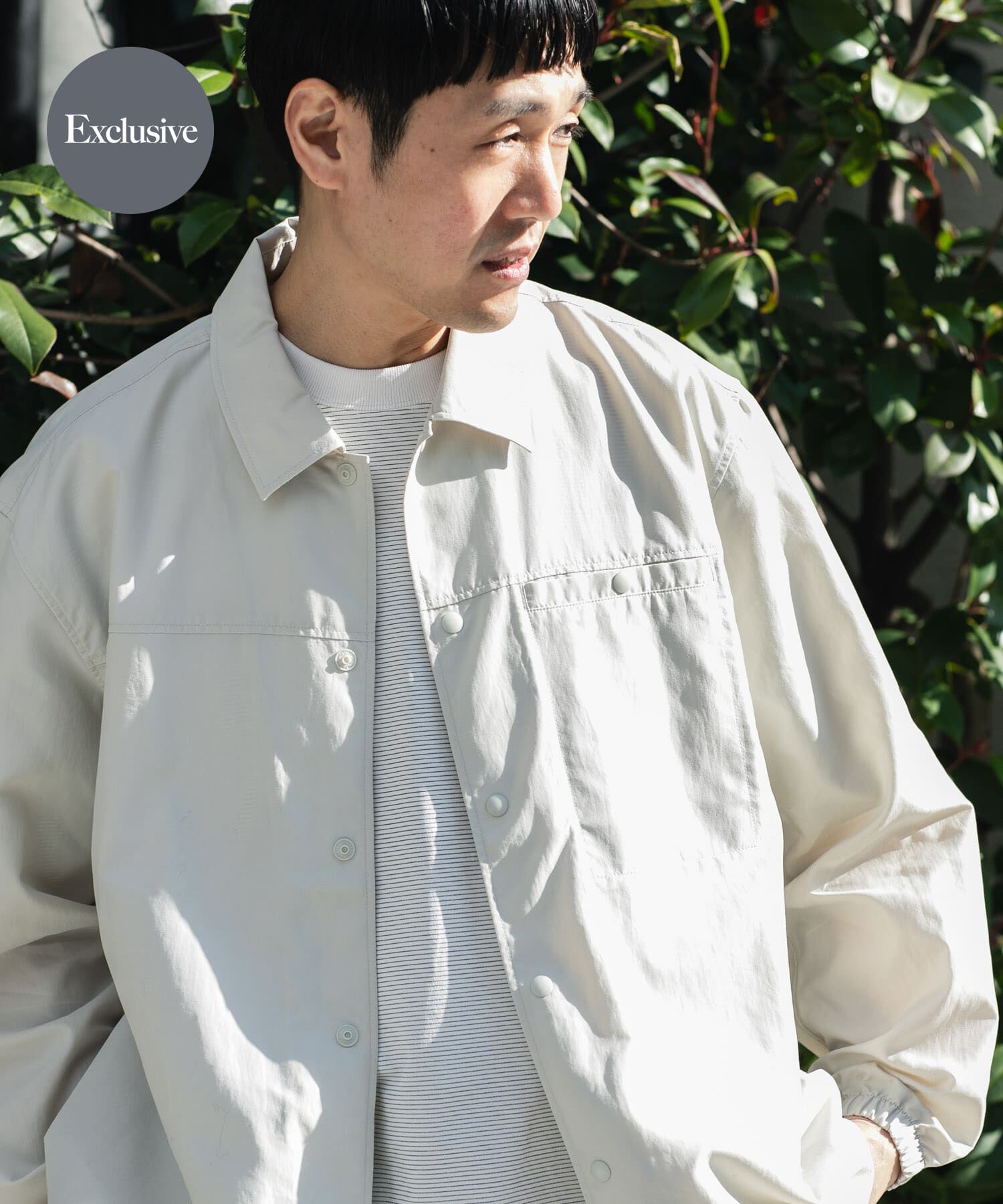 URBAN RESEARCH DOORS「『別注』Marmot&times;DOORS　COACH SHIRTS JACKET」|ノーカラーコート|アイボリー