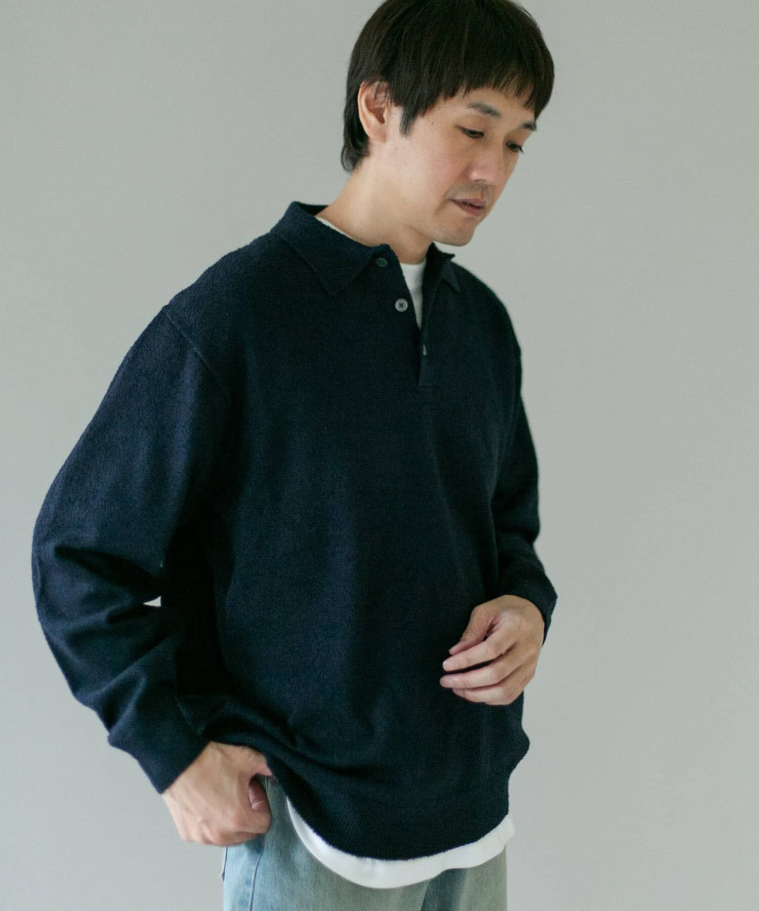 URBAN RESEARCH DOORS「ミニブークレ ニットポロ」|ニット・セーター|
