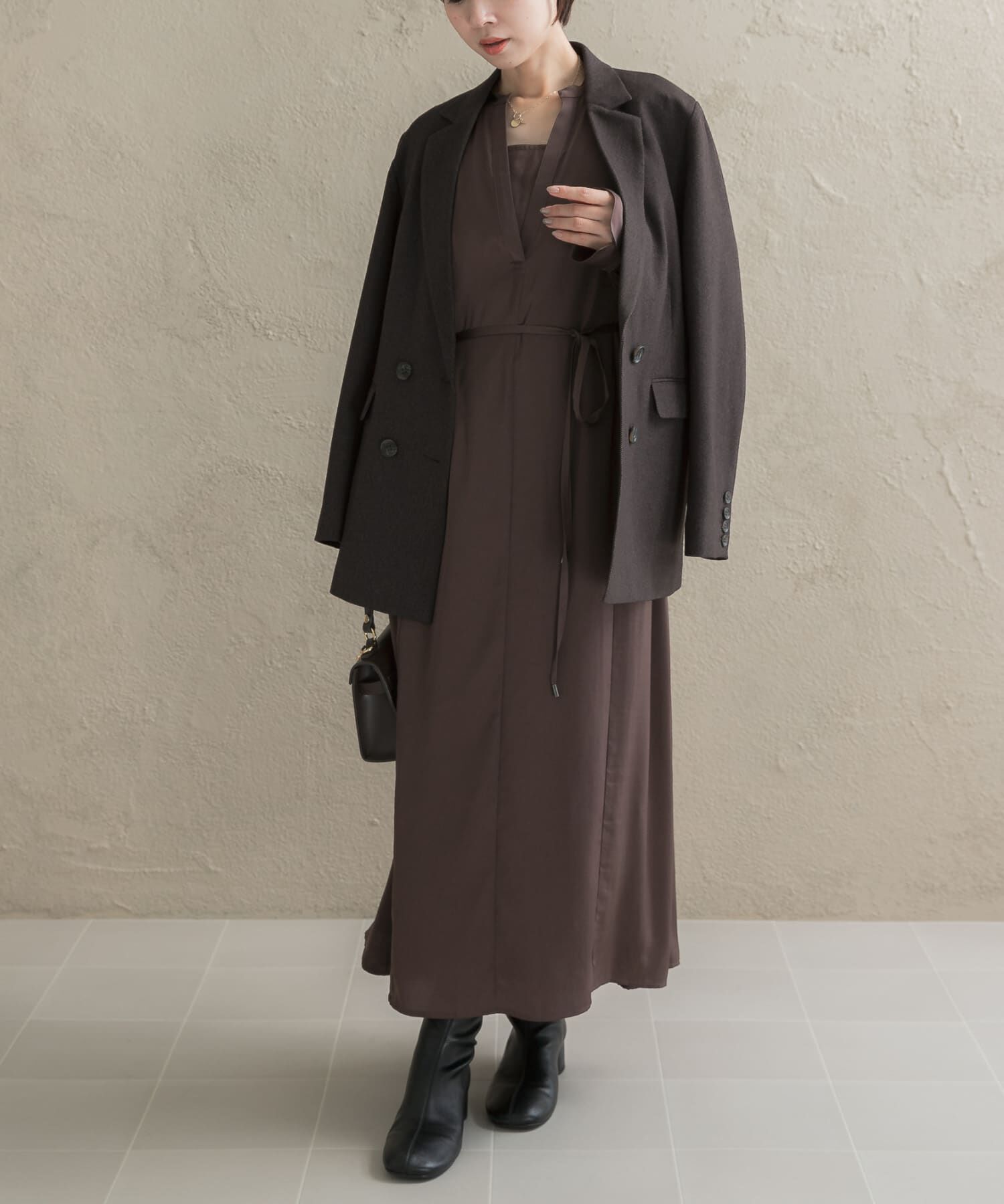 URBAN RESEARCH ROSSO「ヴィンテージサテンテントワンピース」|ワンピース|