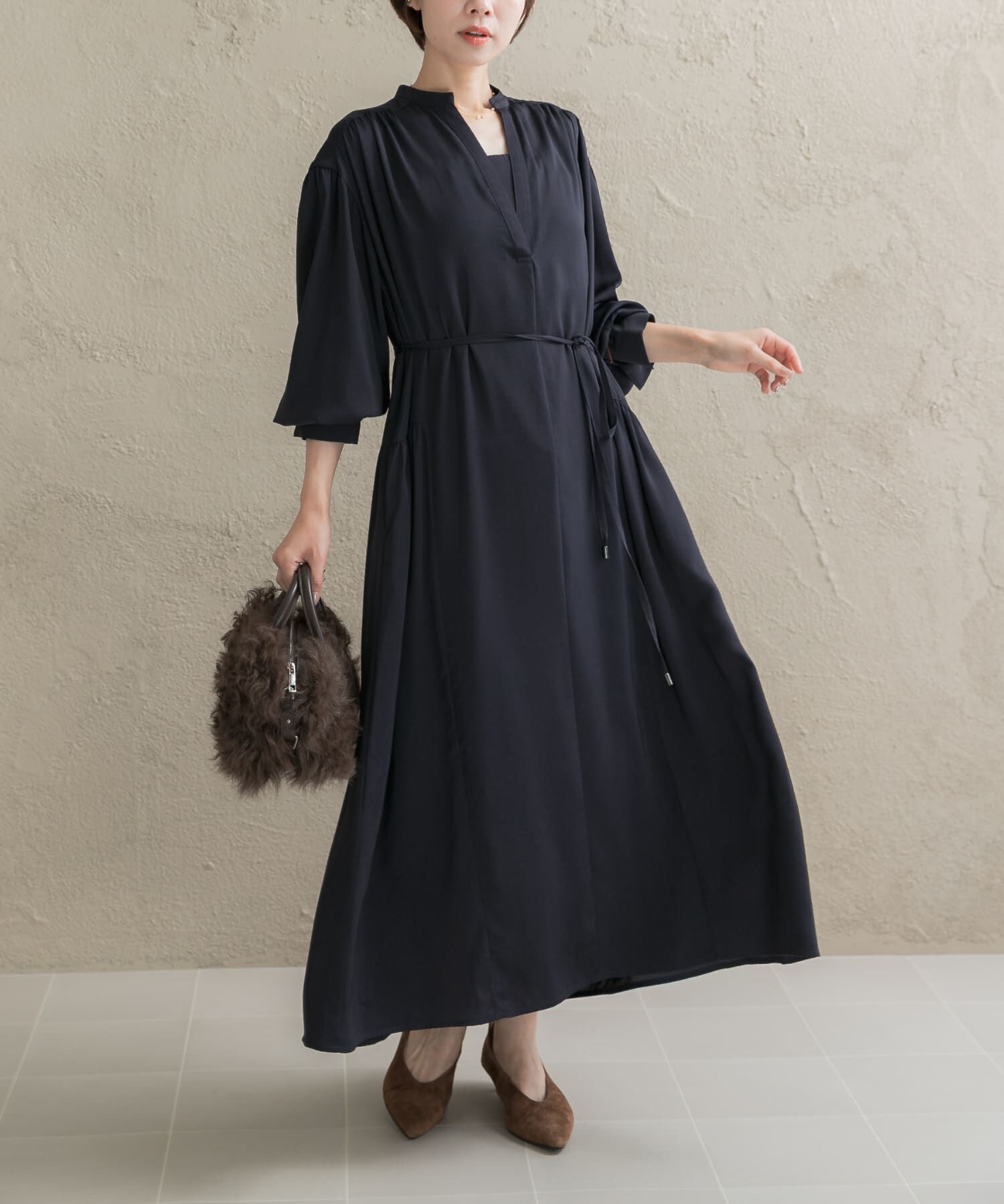 URBAN RESEARCH ROSSO「ヴィンテージサテンテントワンピース」|ワンピース|