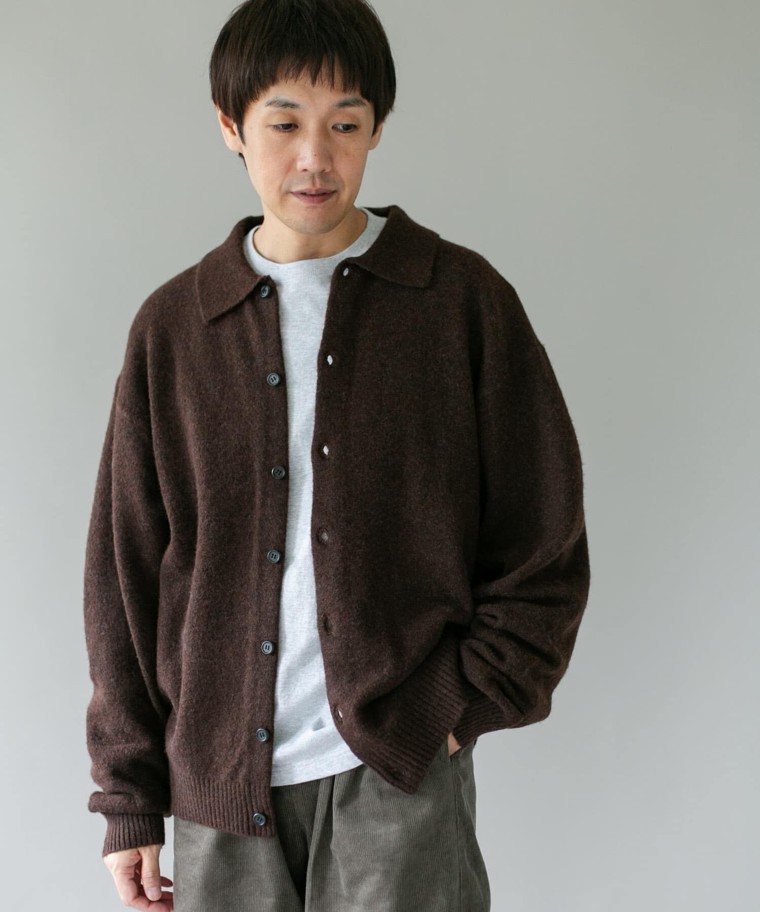 URBAN RESEARCH DOORS「『WEB限定』ウール混もちもちシャツカーディガン 26AW」|カーディガン|