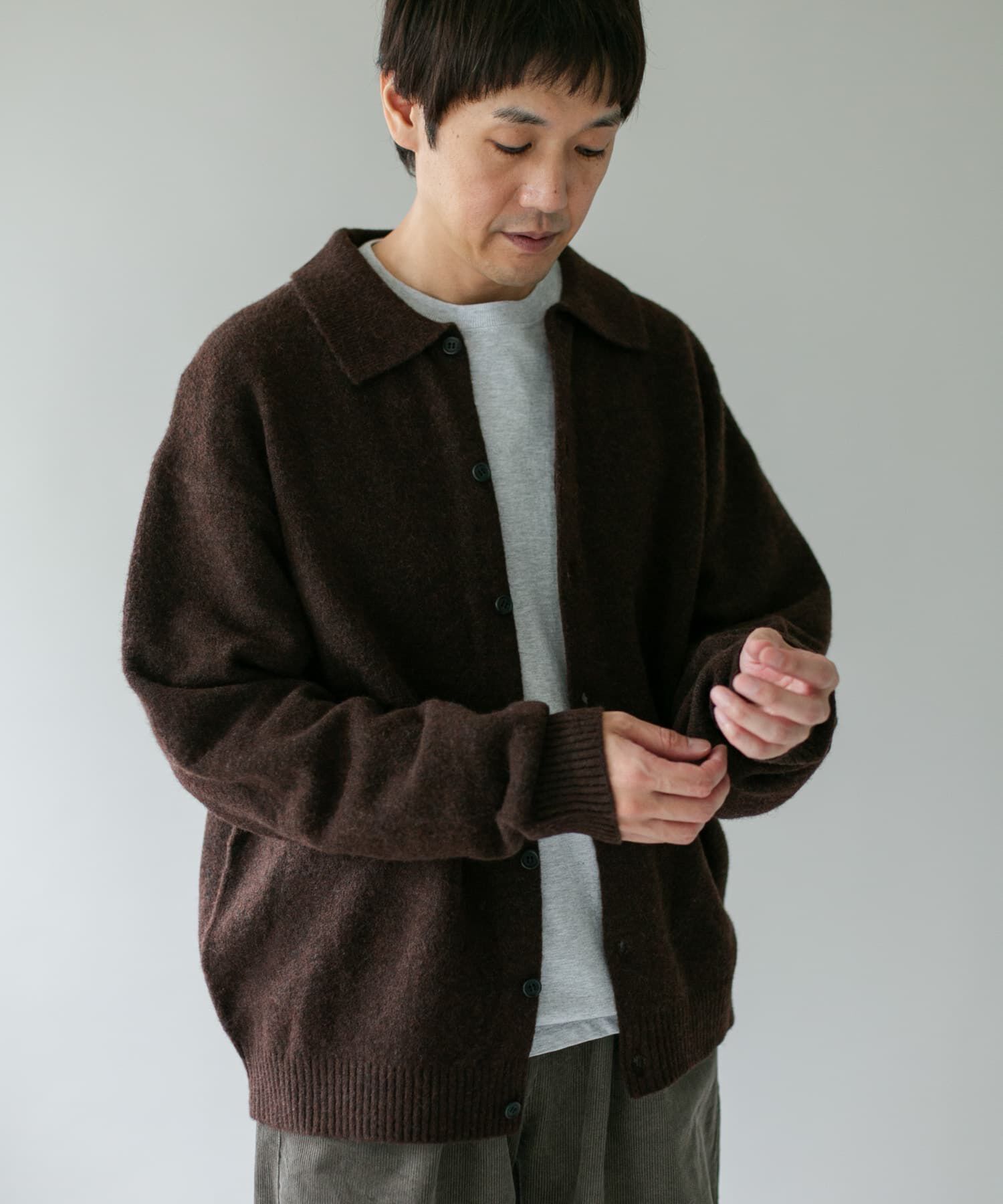 URBAN RESEARCH DOORS「『WEB限定』ウール混もちもちシャツカーディガン 26AW」|カーディガン|