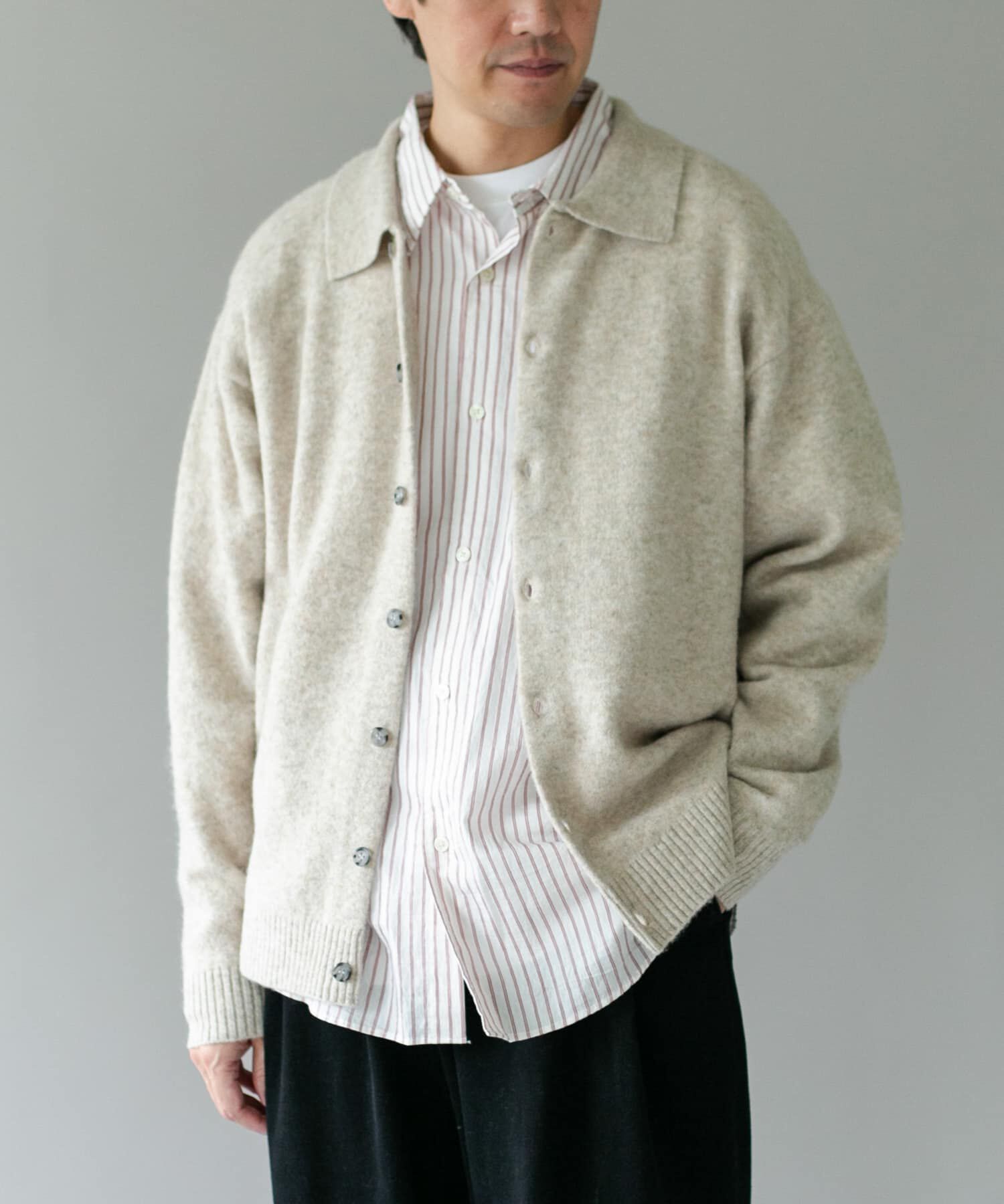 URBAN RESEARCH DOORS「『WEB限定』ウール混もちもちシャツカーディガン 26AW」|カーディガン|
