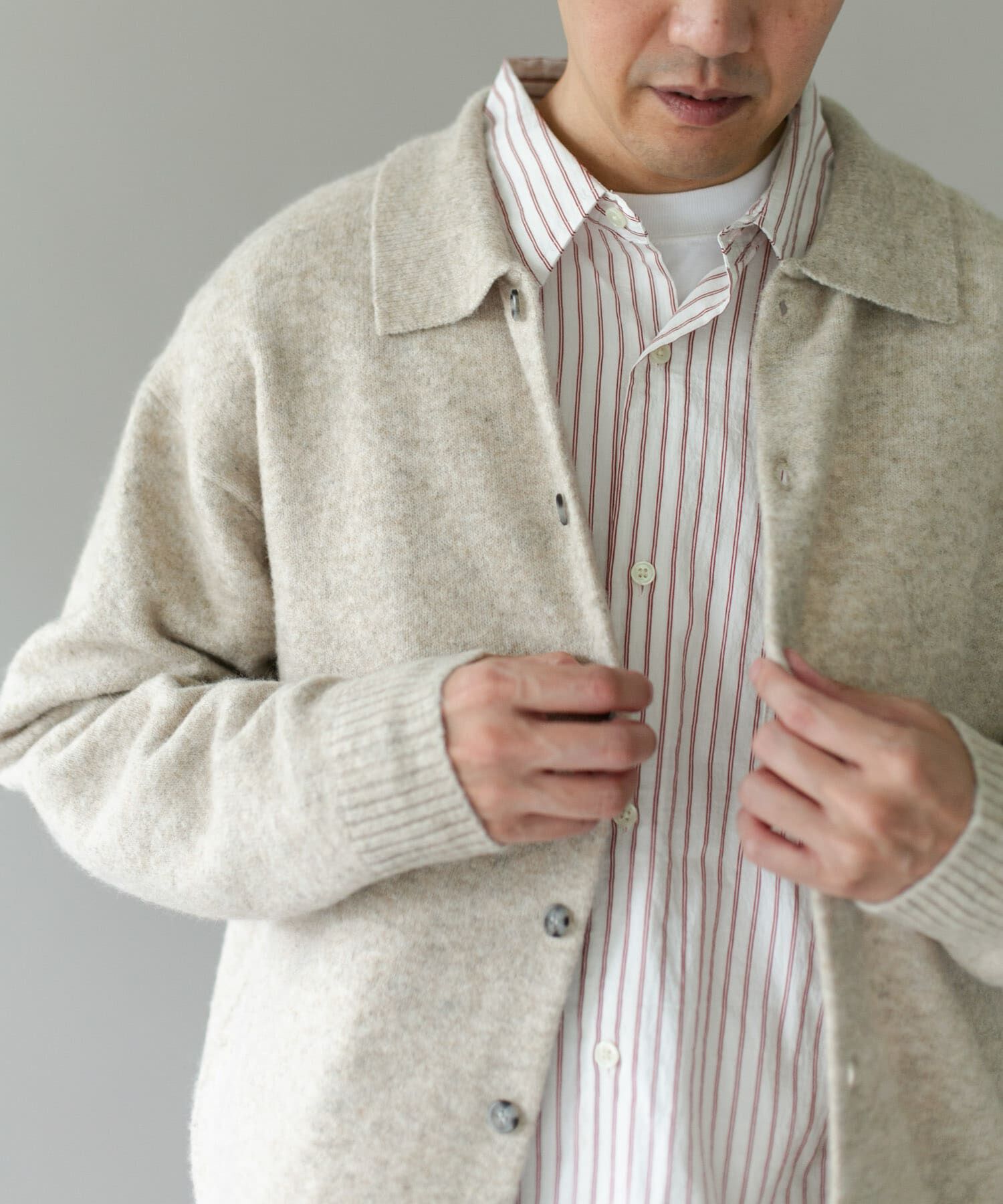 URBAN RESEARCH DOORS「『WEB限定』ウール混もちもちシャツカーディガン 26AW」|カーディガン|