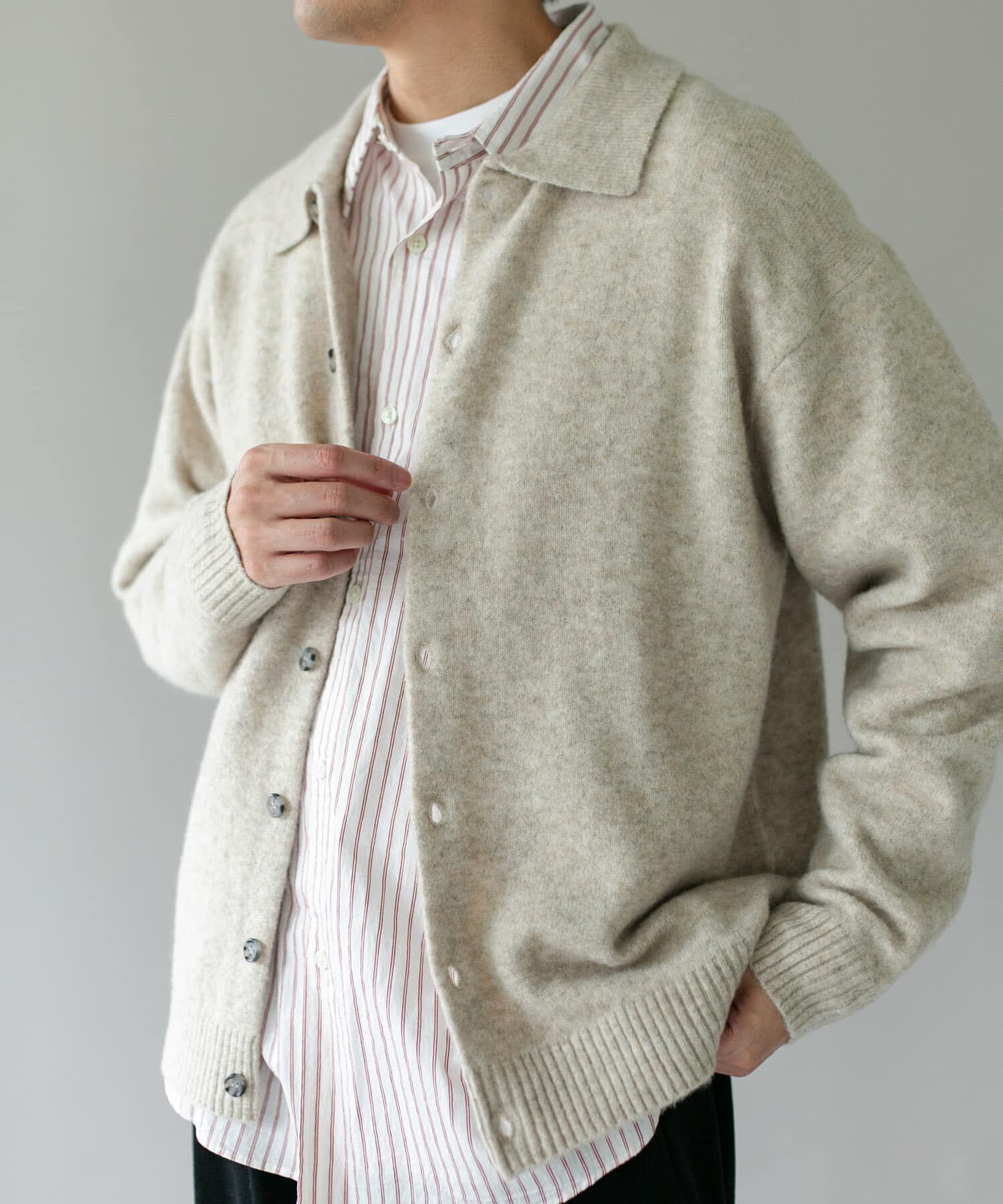 URBAN RESEARCH DOORS「『WEB限定』ウール混もちもちシャツカーディガン 26AW」|カーディガン|