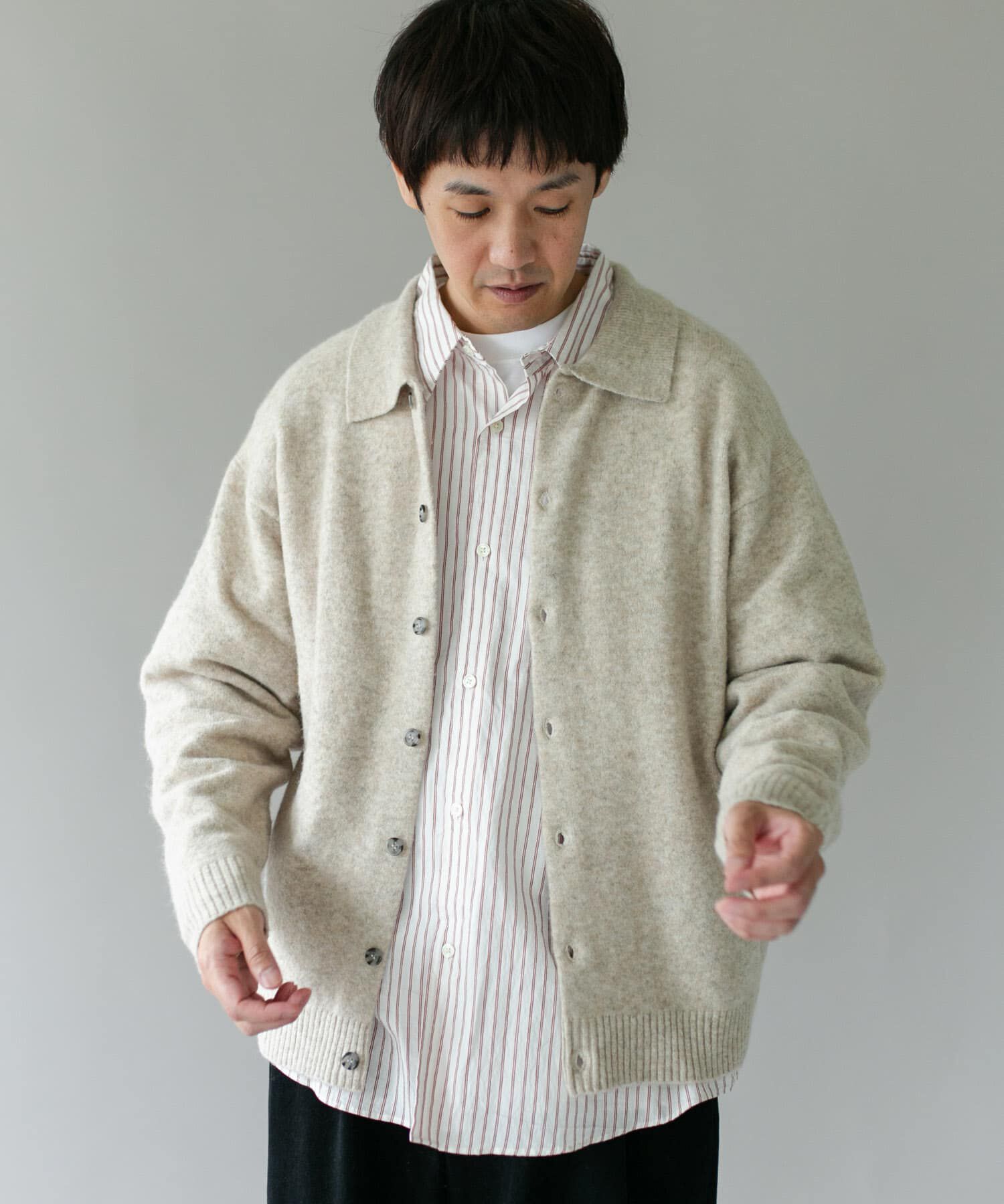 URBAN RESEARCH DOORS「『WEB限定』ウール混もちもちシャツカーディガン 26AW」|カーディガン|