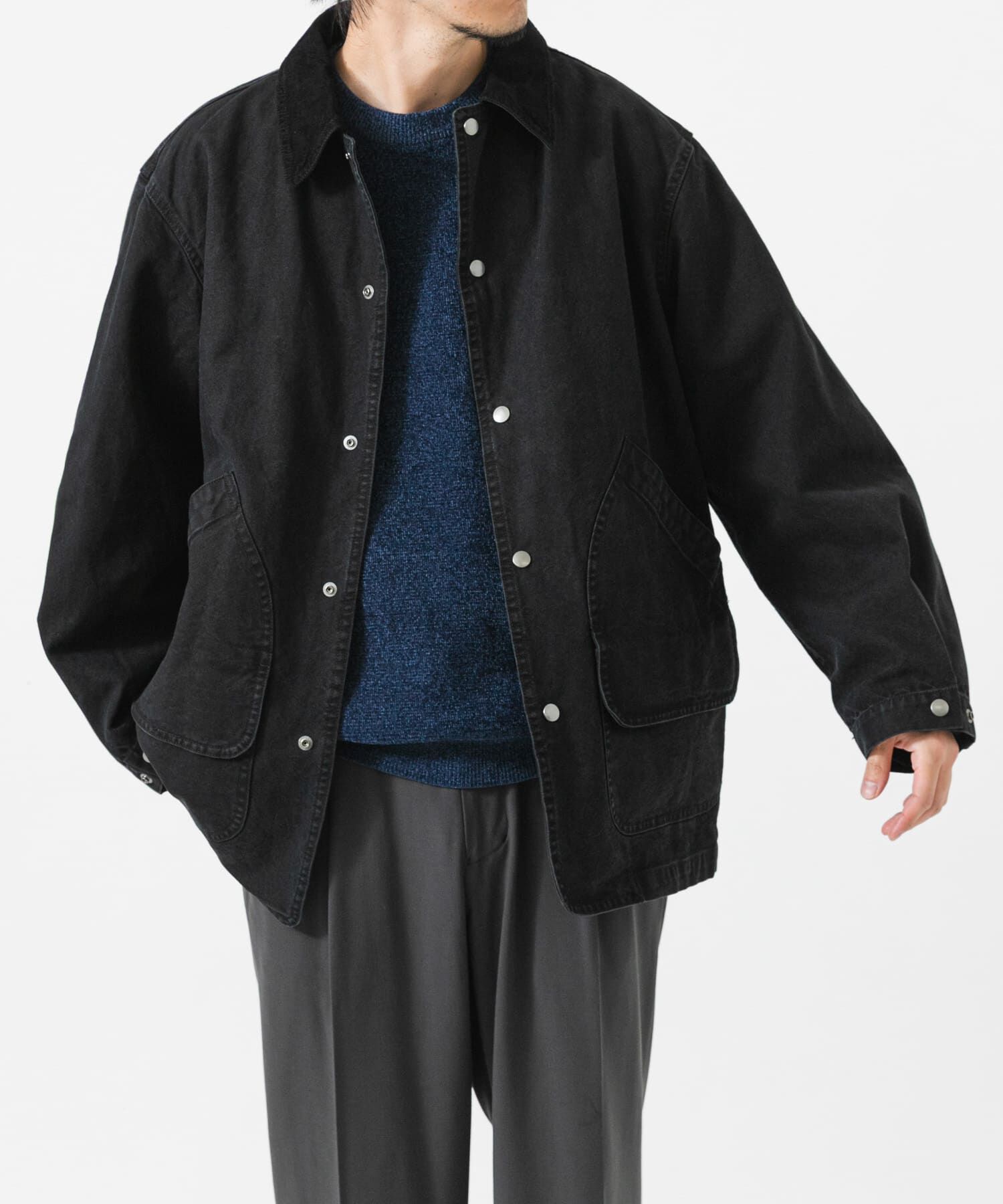URBAN RESEARCH「DUCK HUNTING JACKET」|ノーカラーコート|