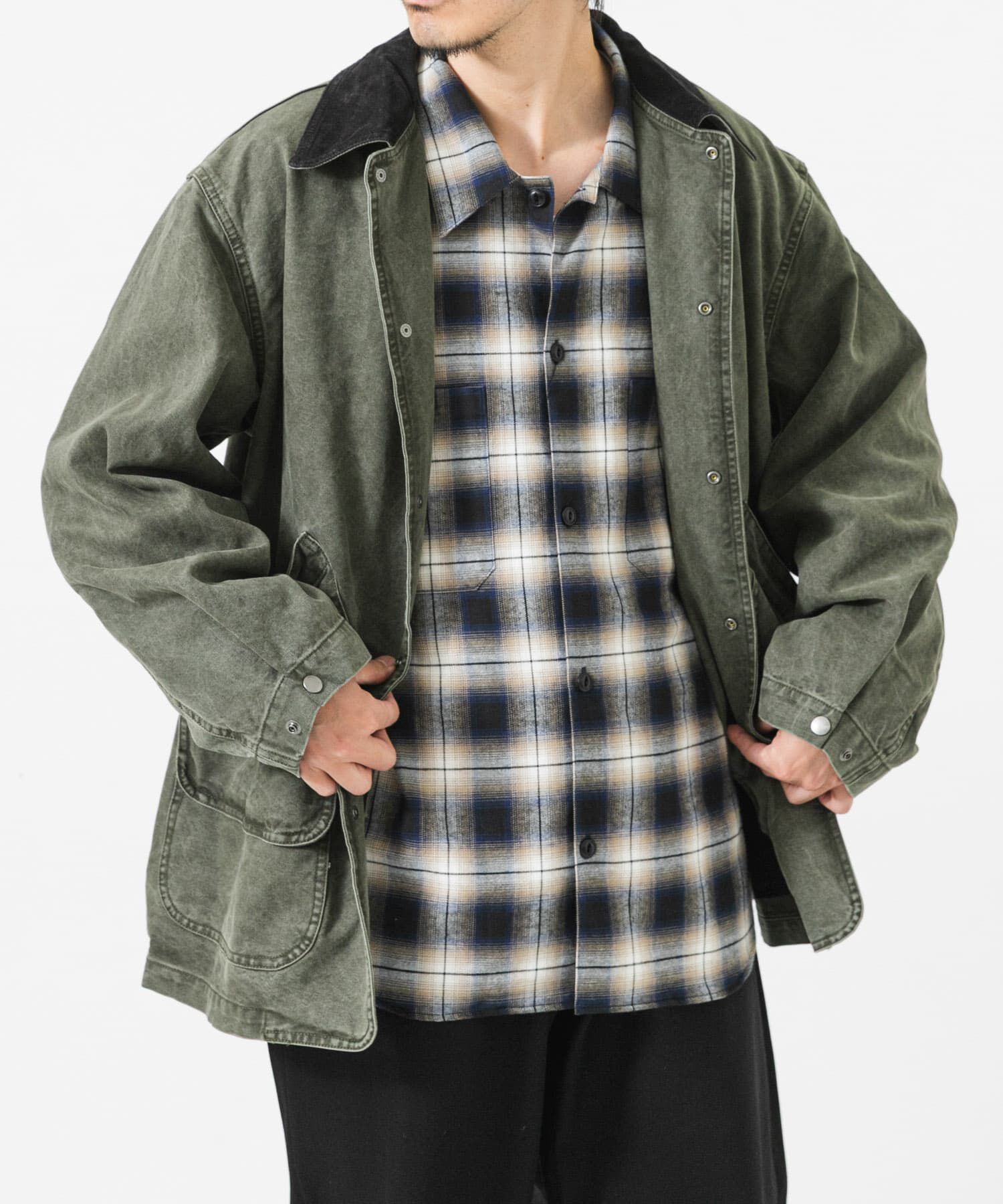 URBAN RESEARCH「DUCK HUNTING JACKET」|ノーカラーコート|