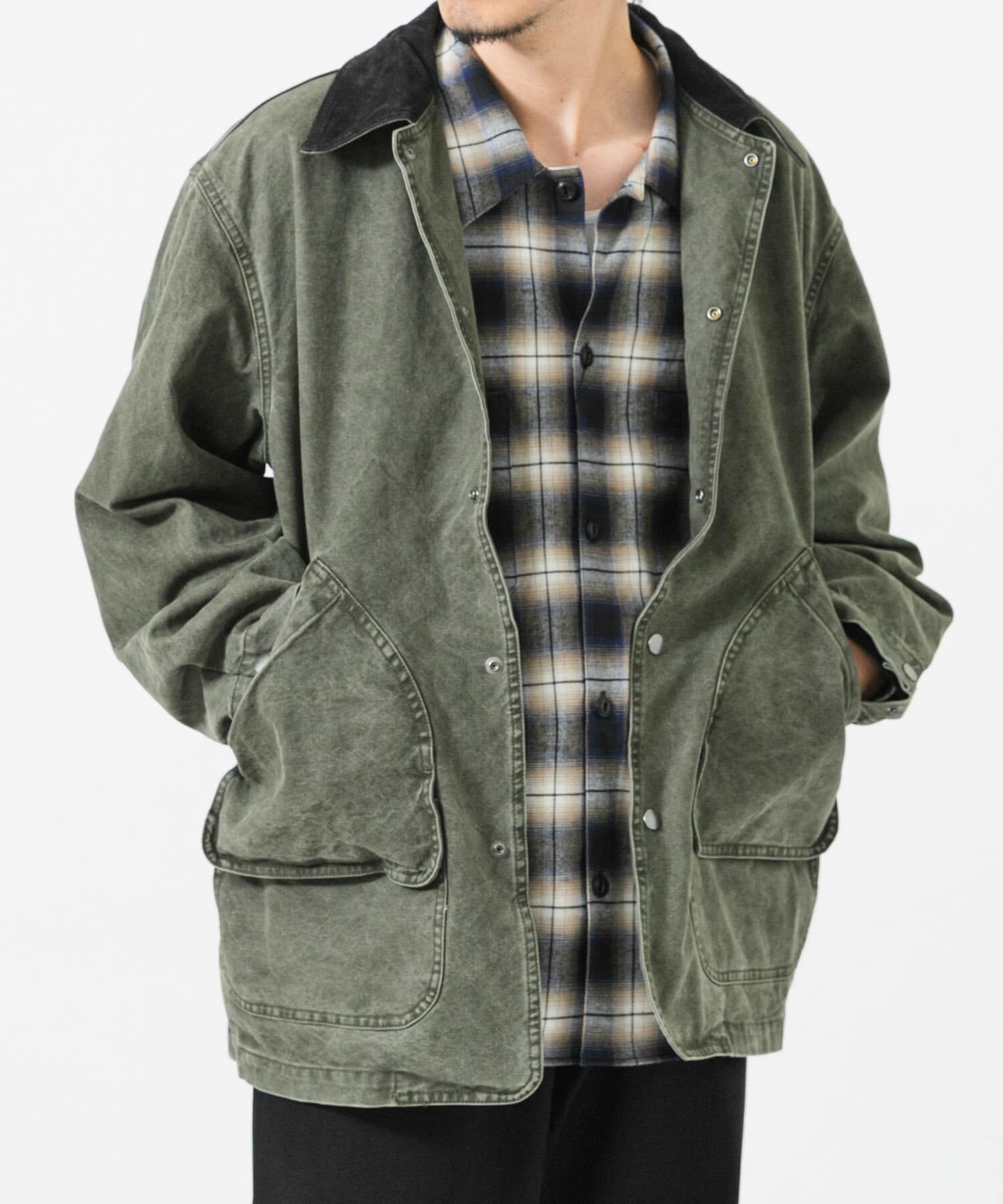 URBAN RESEARCH「DUCK HUNTING JACKET」|ノーカラーコート|
