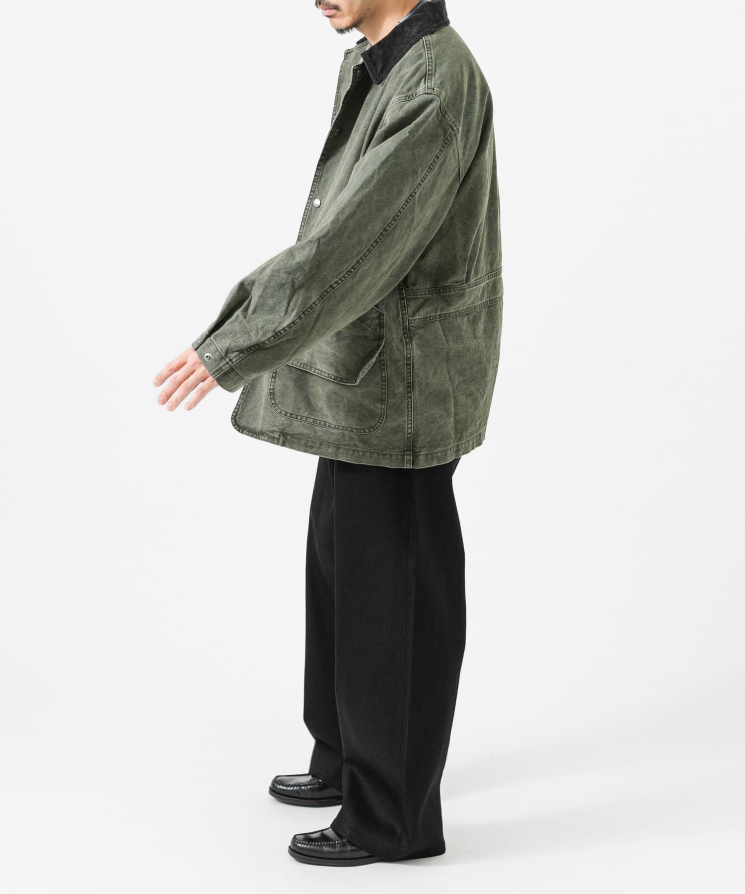 URBAN RESEARCH「DUCK HUNTING JACKET」|ノーカラーコート|