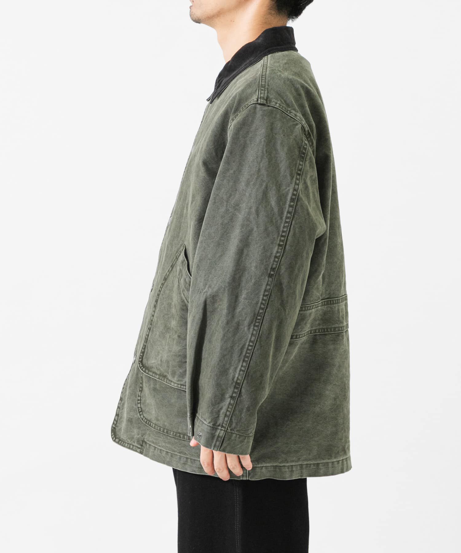 URBAN RESEARCH「DUCK HUNTING JACKET」|ノーカラーコート|