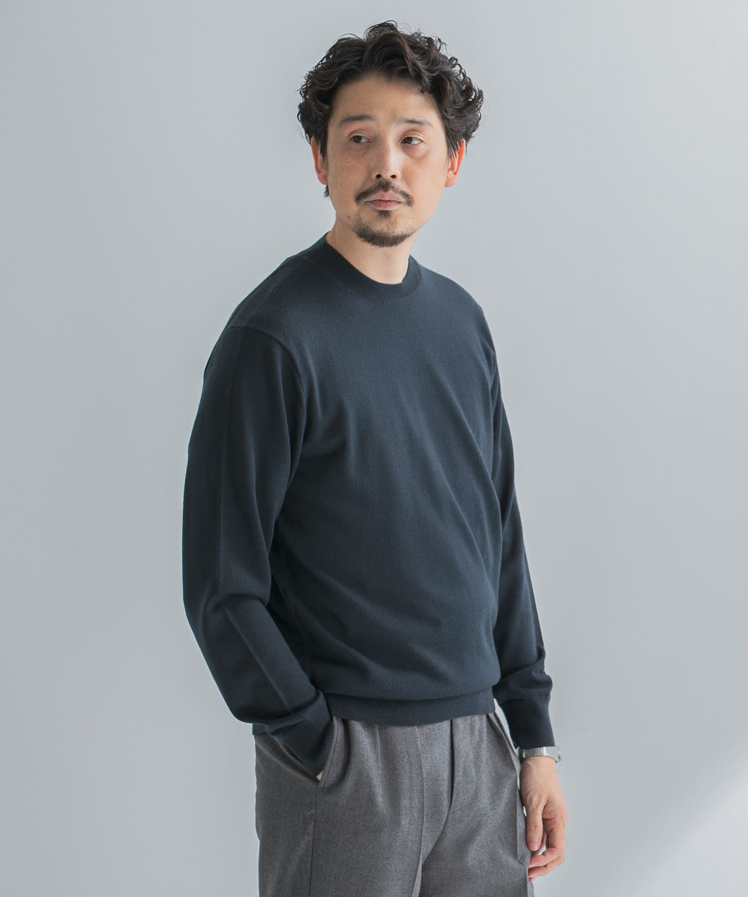 URBAN RESEARCH DOORS「LIFE STYLE TAILOR　マシンウォッシャブルハイゲージクルーニット」|その他|