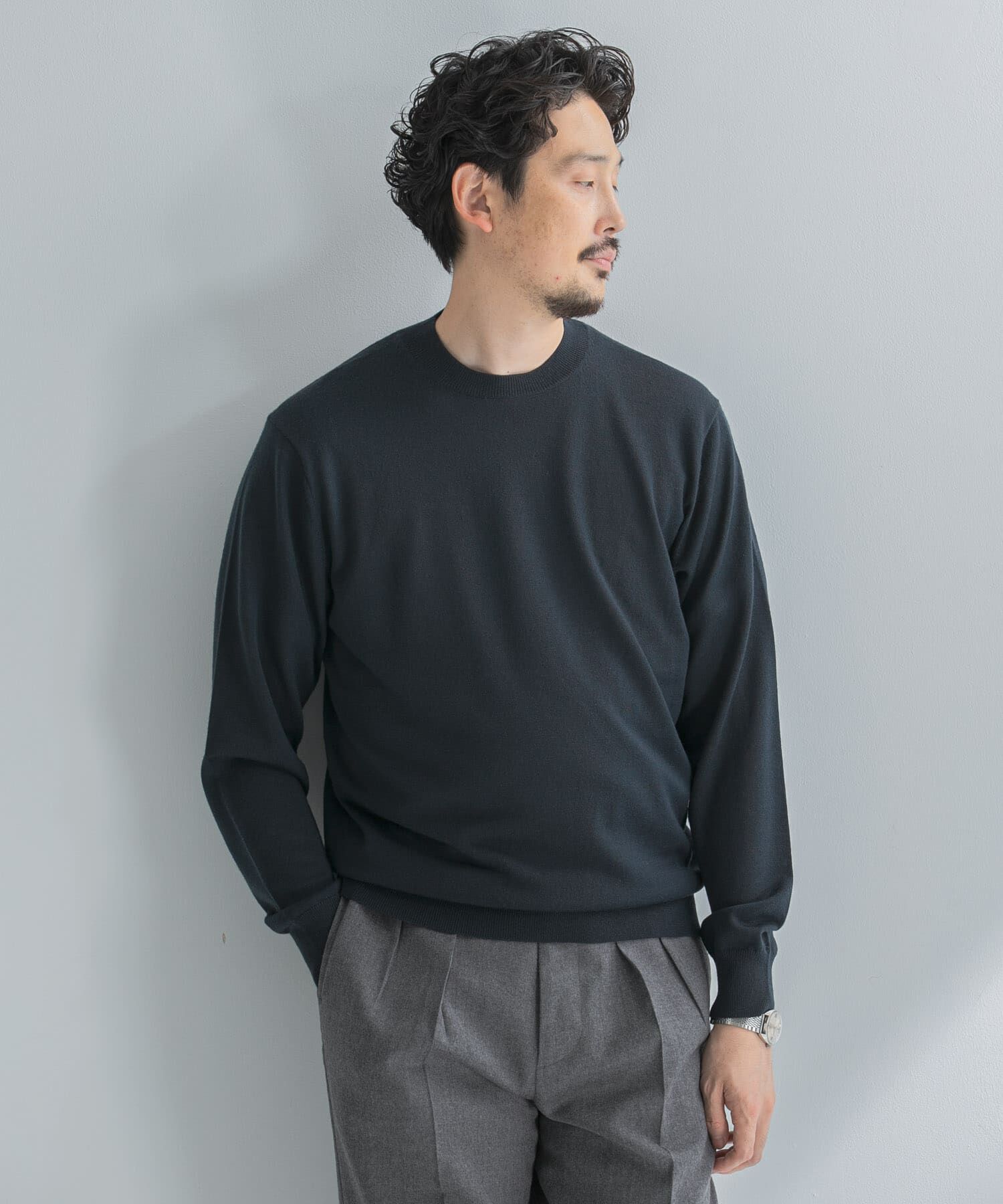 URBAN RESEARCH DOORS「LIFE STYLE TAILOR　マシンウォッシャブルハイゲージクルーニット」|その他|