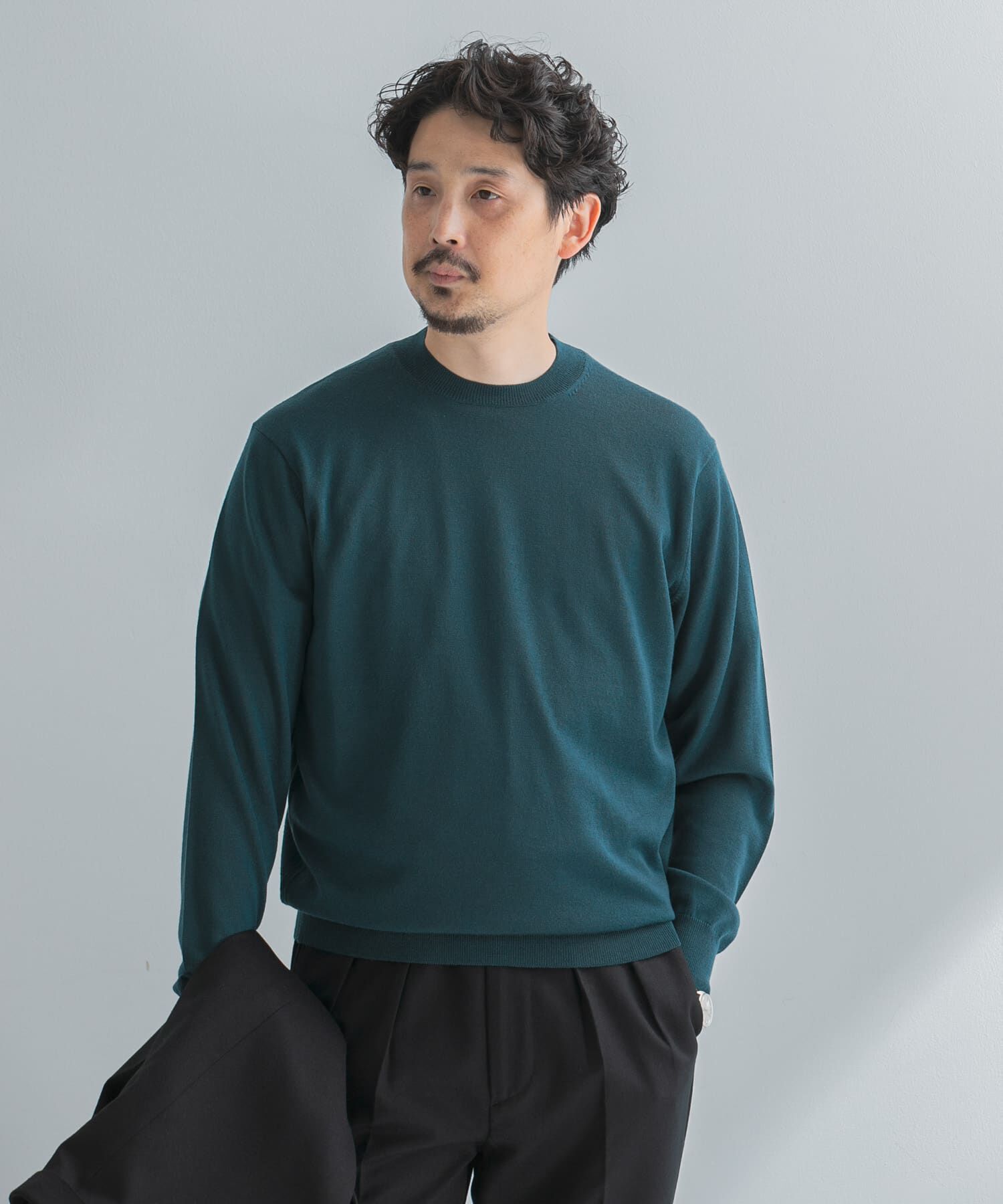 URBAN RESEARCH DOORS「LIFE STYLE TAILOR　マシンウォッシャブルハイゲージクルーニット」|その他|グリーン系その他