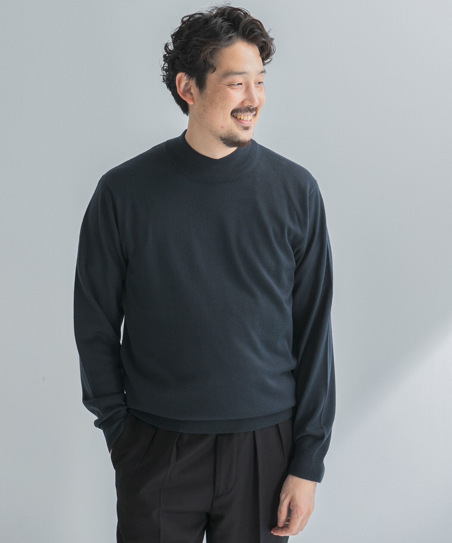 URBAN RESEARCH DOORS「LIFE STYLE TAILOR　マシンウォッシャブルハイゲージモックニット」|その他|チャコールグレー