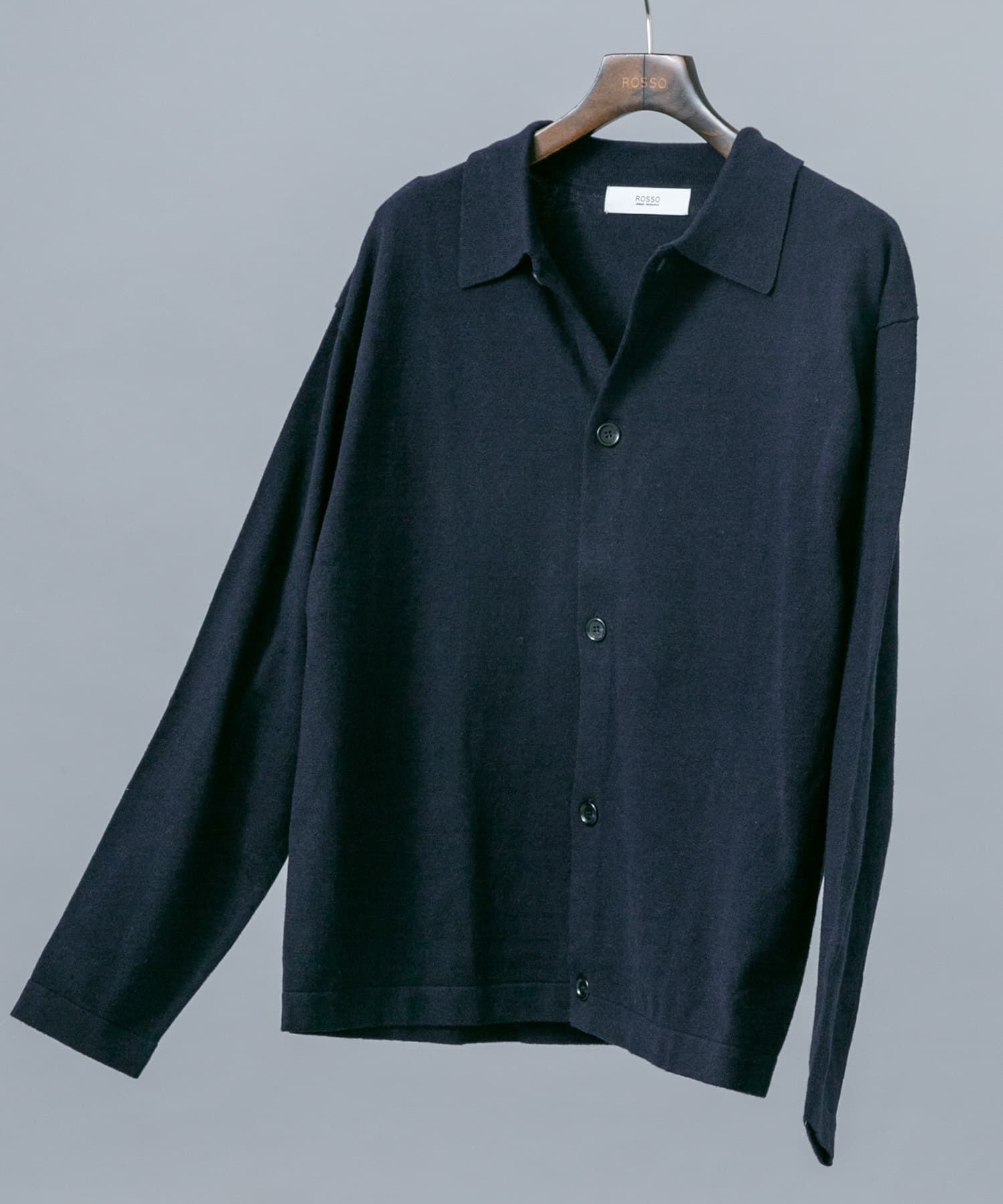 URBAN RESEARCH ROSSO「『イージーケア』コットンカシミヤポロカーディガン」|カーディガン|ネイビー