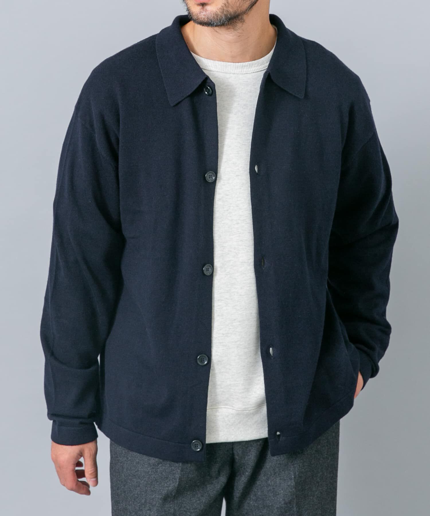 URBAN RESEARCH ROSSO「『イージーケア』コットンカシミヤポロカーディガン」|カーディガン|