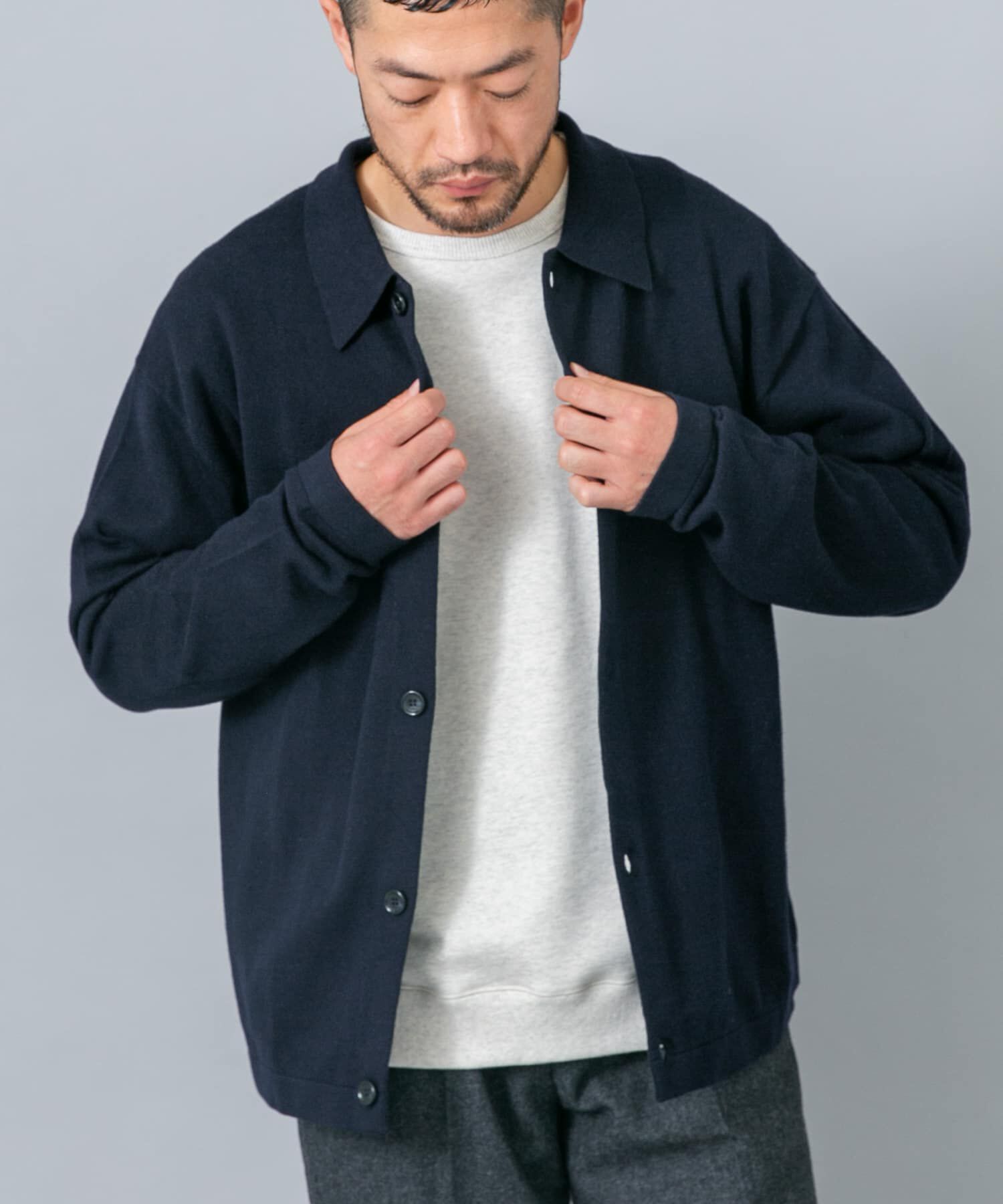 URBAN RESEARCH ROSSO「『イージーケア』コットンカシミヤポロカーディガン」|カーディガン|