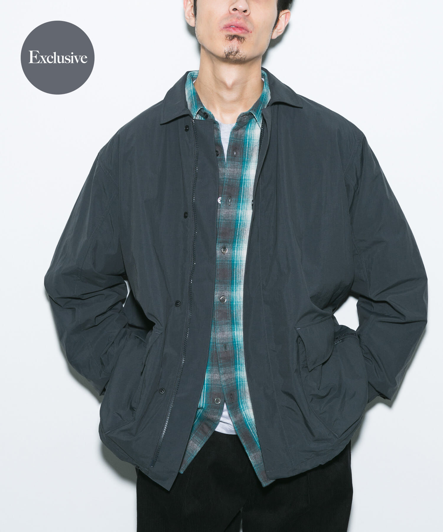 URBAN RESEARCH DOORS「『別注』Marmot&times;DOORS　PERTEX OCTA JACKET」|ノーカラーコート|チャコールグレー