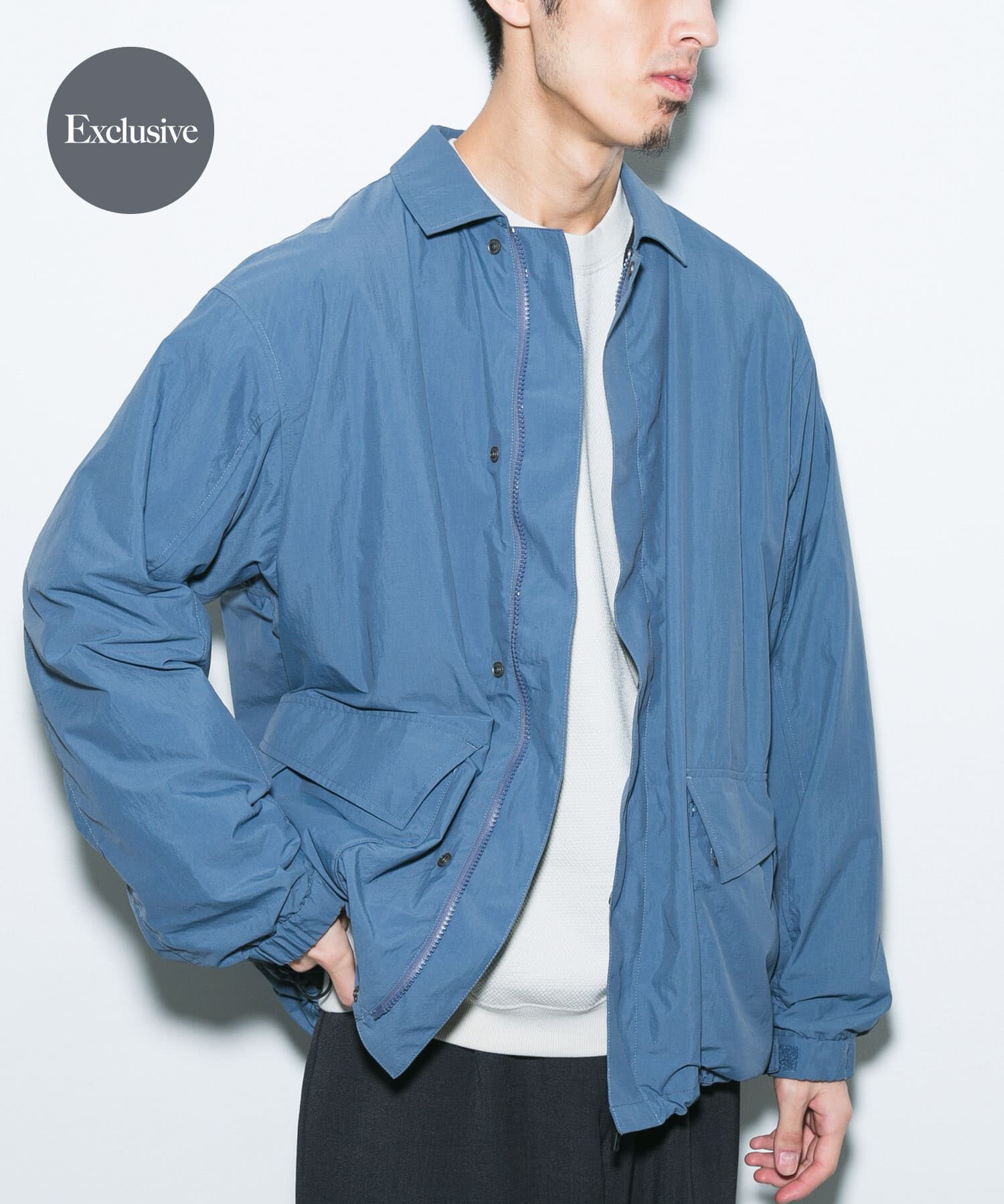 URBAN RESEARCH DOORS「『別注』Marmot&times;DOORS　PERTEX OCTA JACKET」|ノーカラーコート|ブルー
