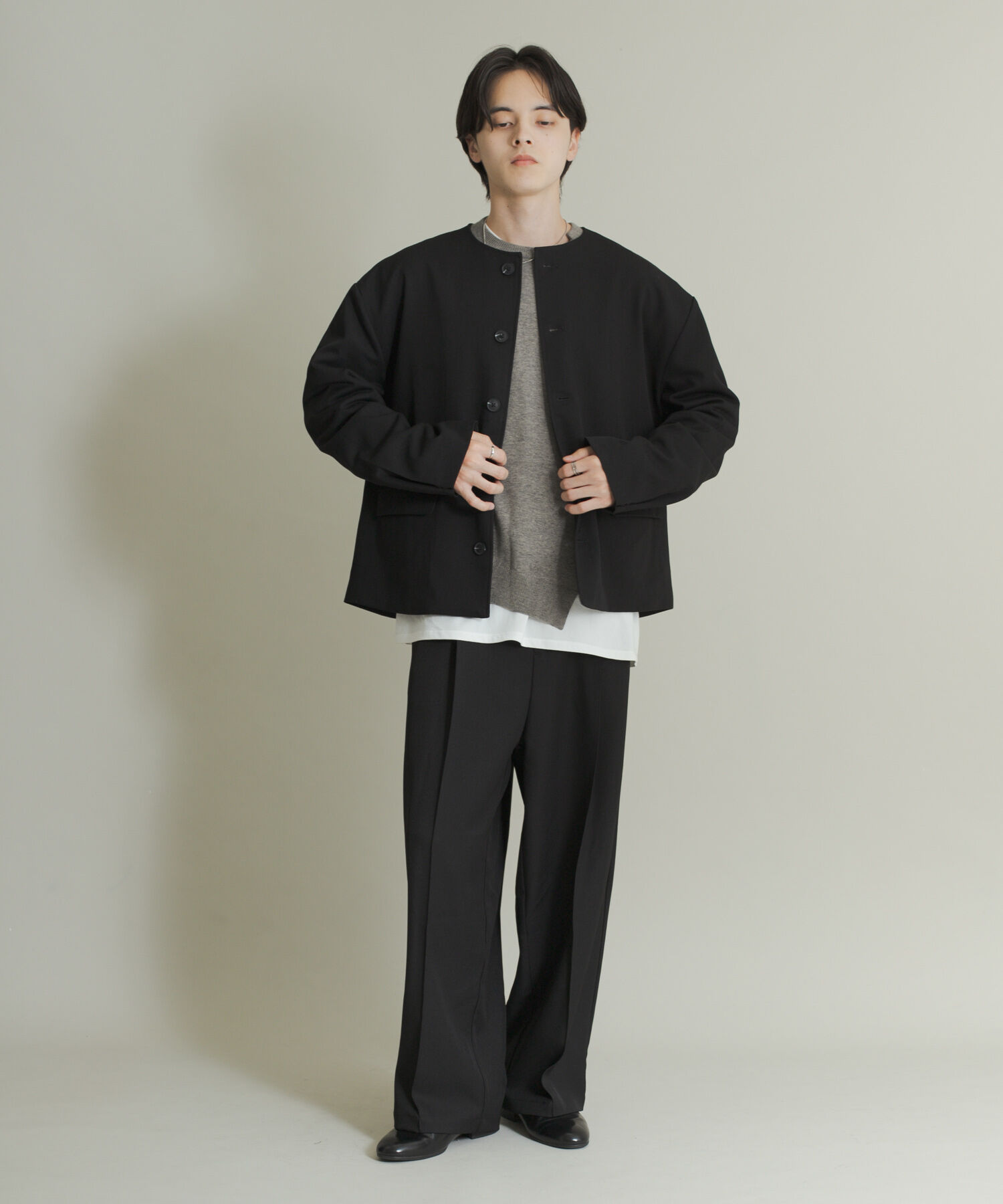 SENSE OF PLACE by URBAN RESEARCH「コンフォートクルーネックジャケット」|ノーカラーコート|