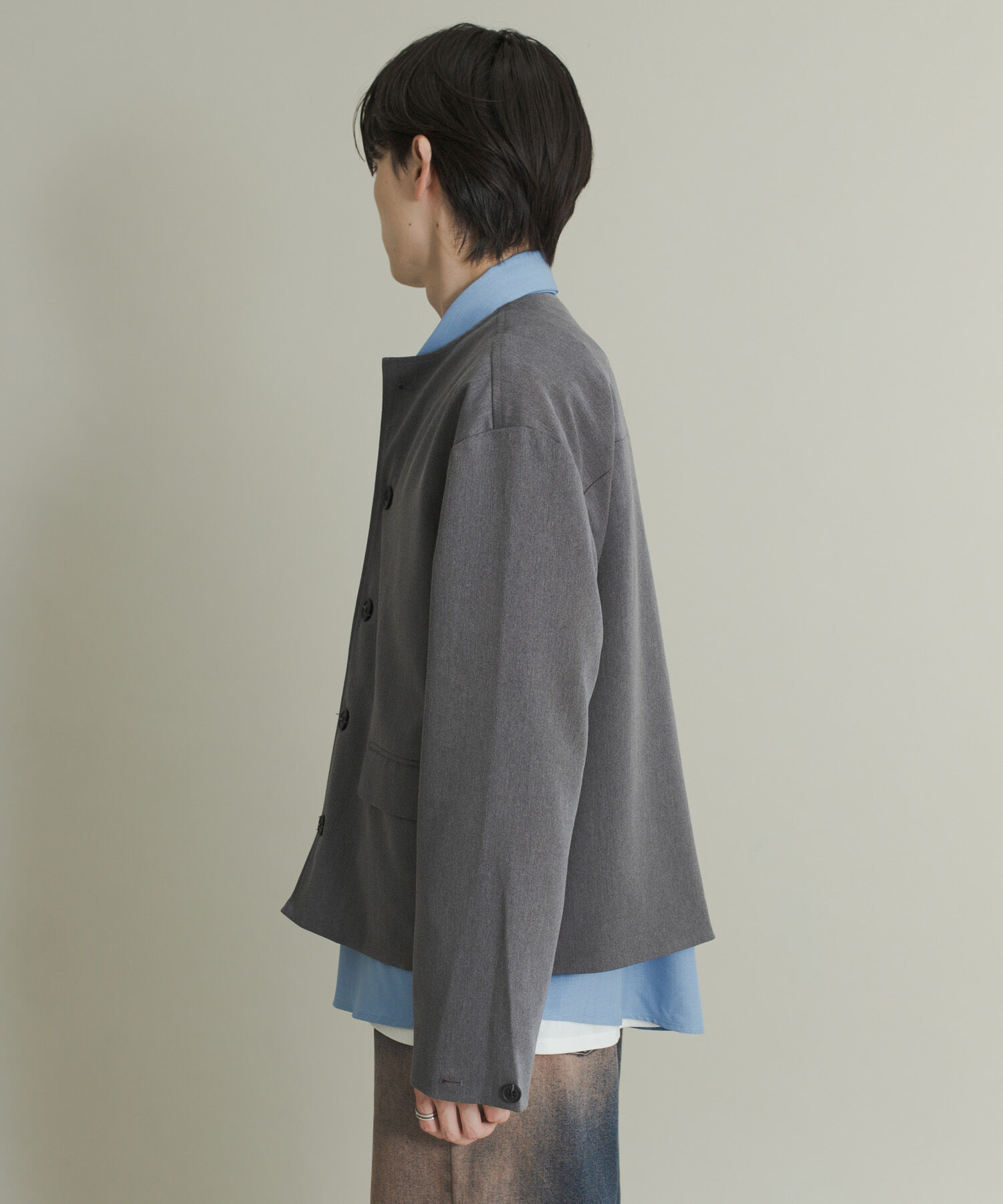 SENSE OF PLACE by URBAN RESEARCH「コンフォートクルーネックジャケット」|ノーカラーコート|