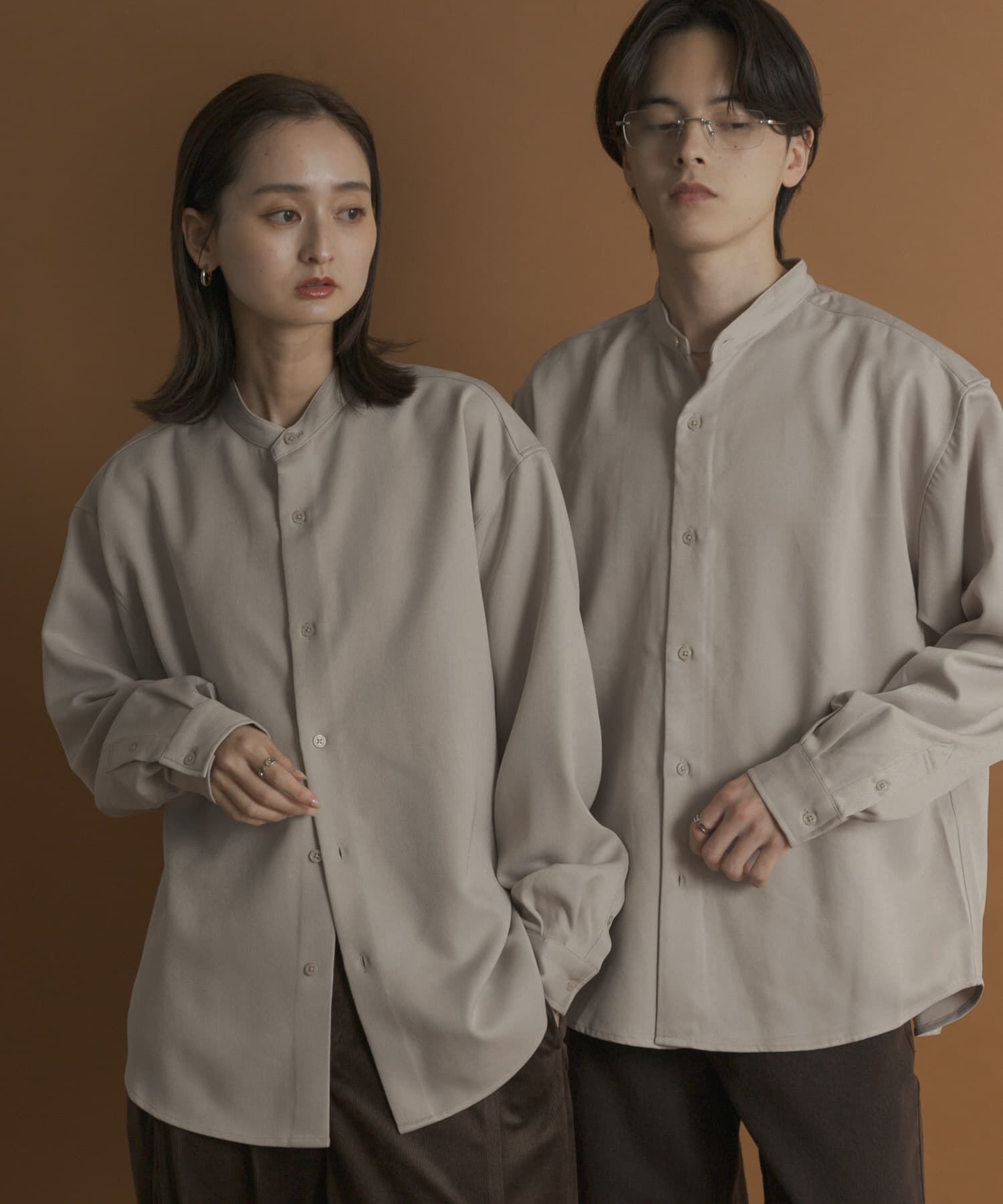 SENSE OF PLACE by URBAN RESEARCH「ウールライクバンドカラールーズシャツ」|シャツ・ブラウス|