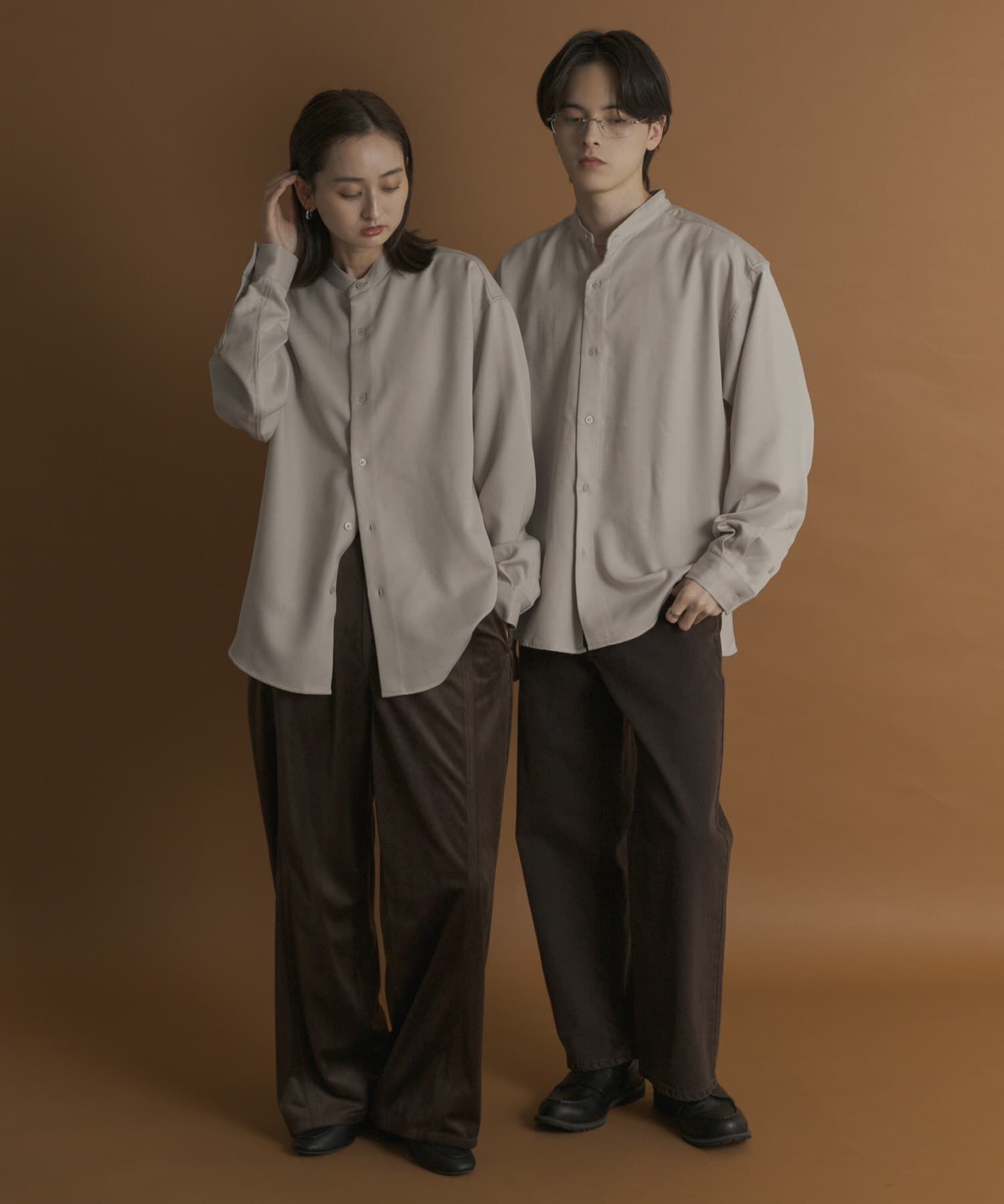 SENSE OF PLACE by URBAN RESEARCH「ウールライクバンドカラールーズシャツ」|シャツ・ブラウス|