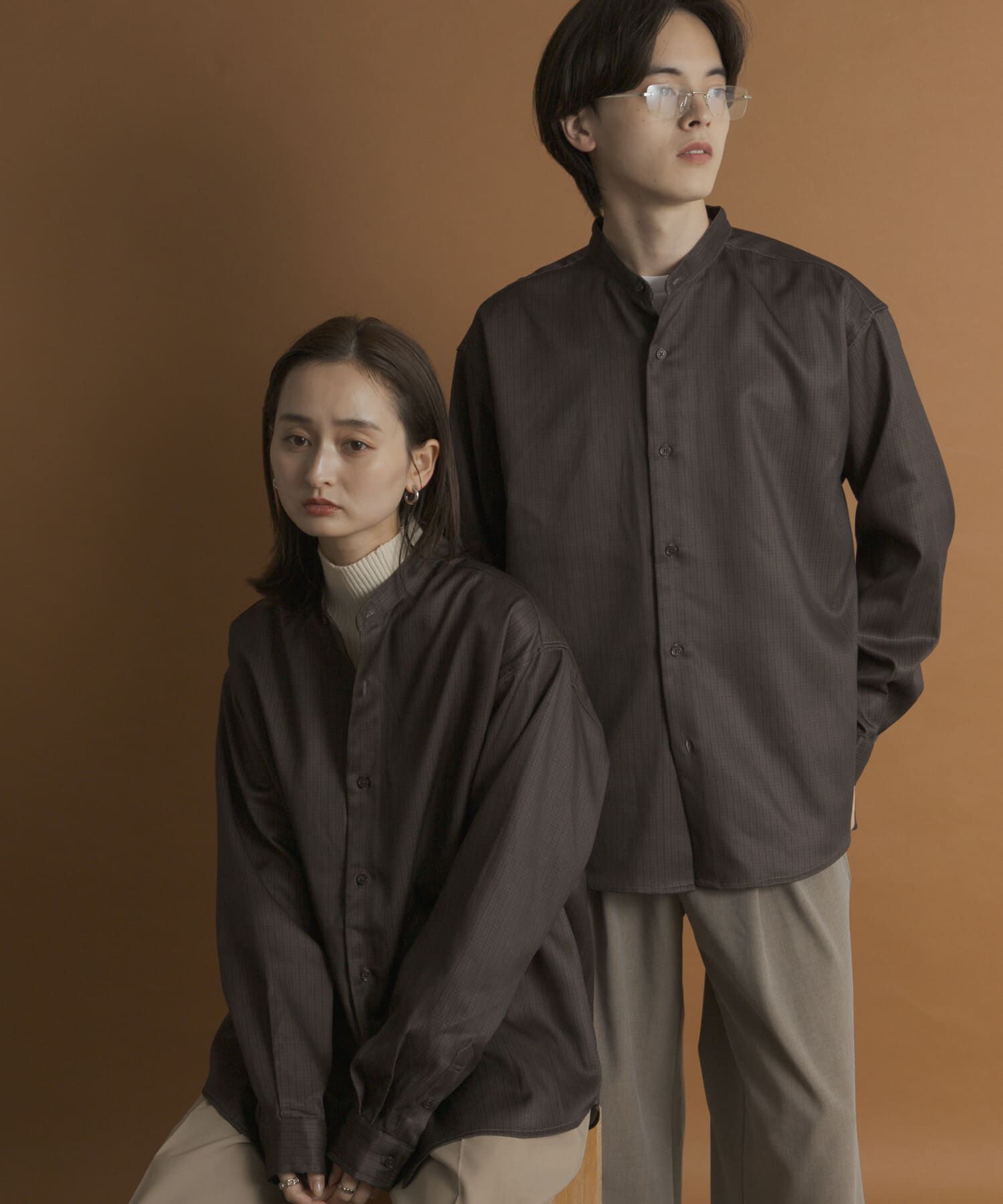 SENSE OF PLACE by URBAN RESEARCH「ウールライクバンドカラールーズシャツ」|シャツ・ブラウス|