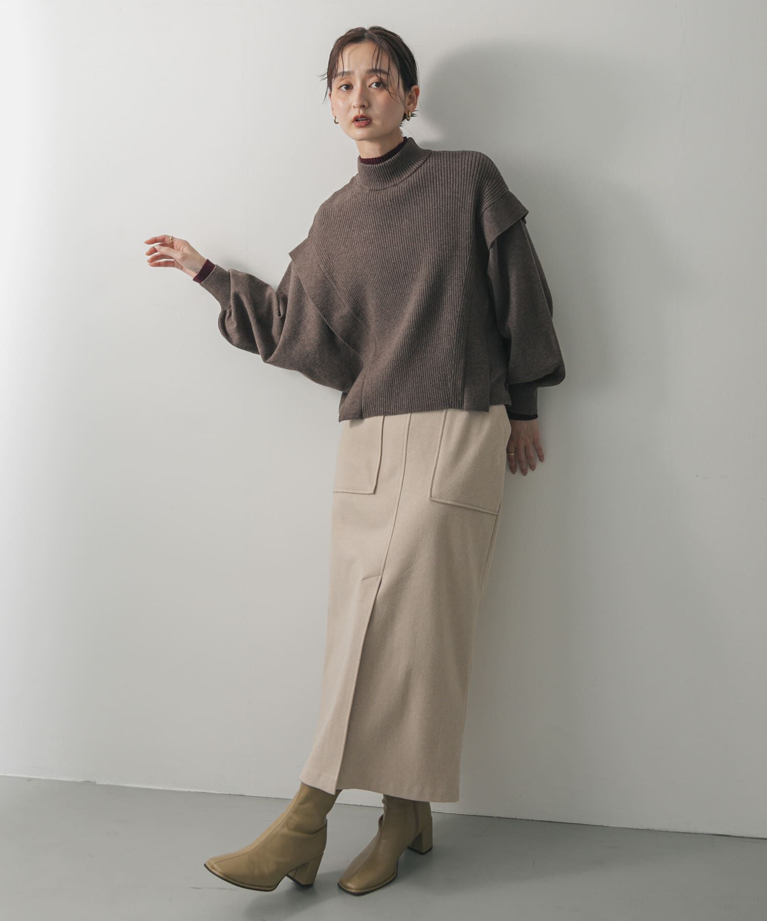 SENSE OF PLACE by URBAN RESEARCH「『XS, TALLサイズ/WEB限定』ジャージーメルトンアウトポケットスカート」|スカート|
