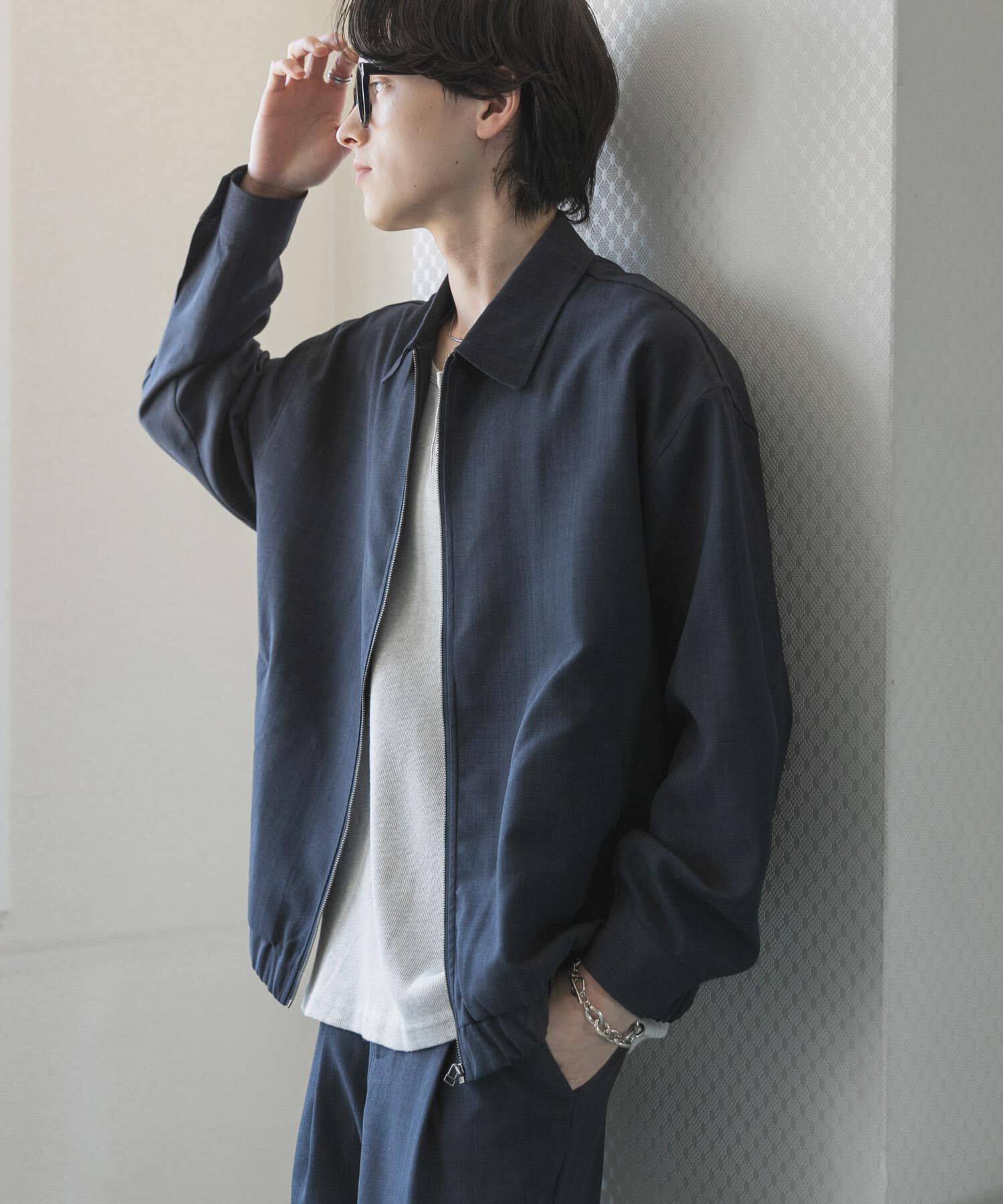 SENSE OF PLACE by URBAN RESEARCH「『UR TECH DRYLUXE』リネンライクジップブルゾン」|ブルゾン・スタジャン|