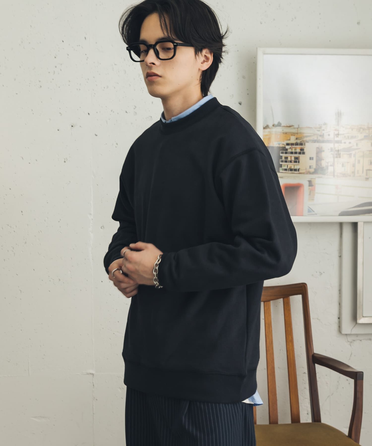 SENSE OF PLACE by URBAN RESEARCH「『WEB/一部店舗限定サイズ』フェイクスエードクルーネックスウェット」|スウェット・ジャージ|