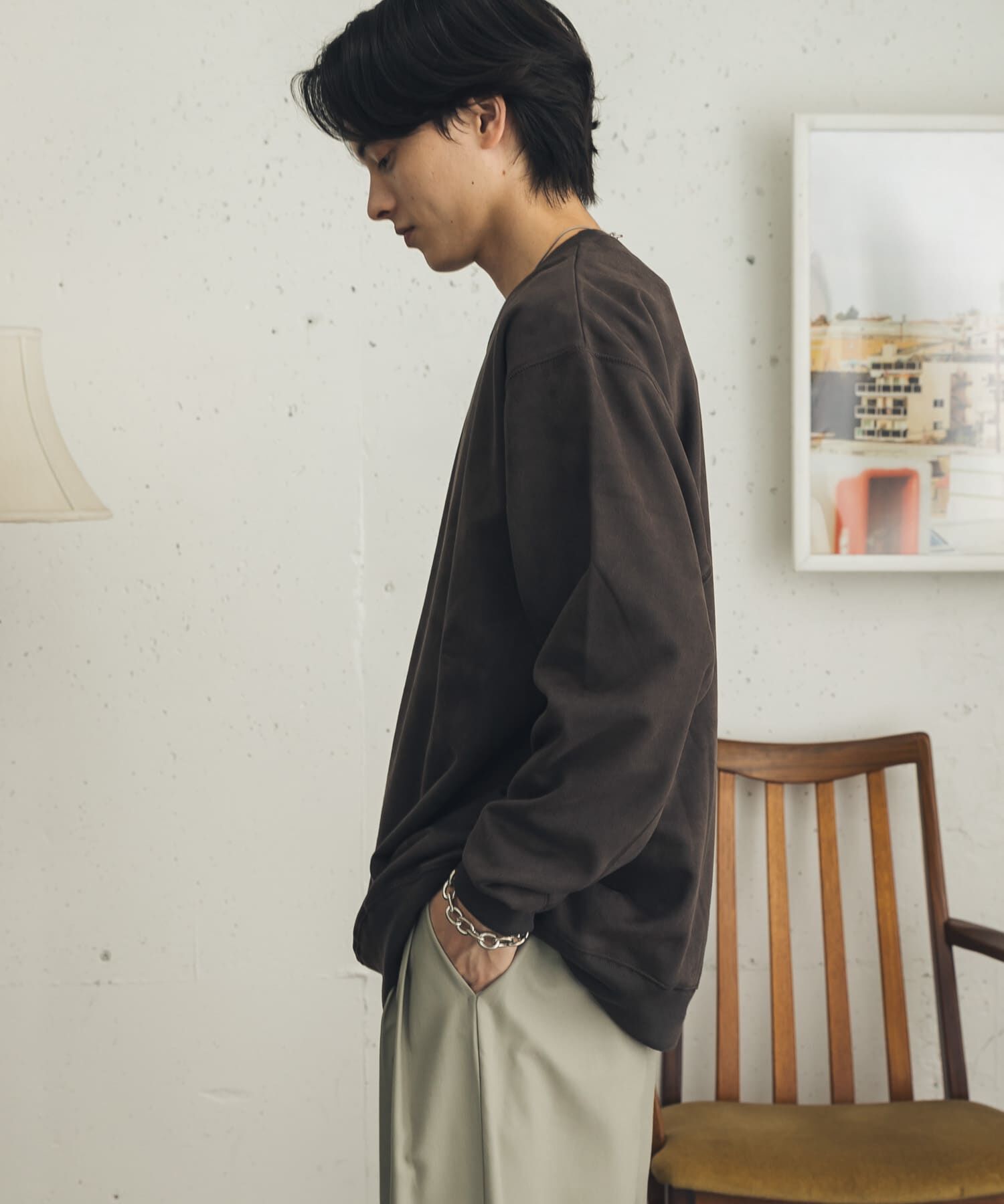 SENSE OF PLACE by URBAN RESEARCH「『WEB/一部店舗限定サイズ』フェイクスエードクルーネックスウェット」|スウェット・ジャージ|